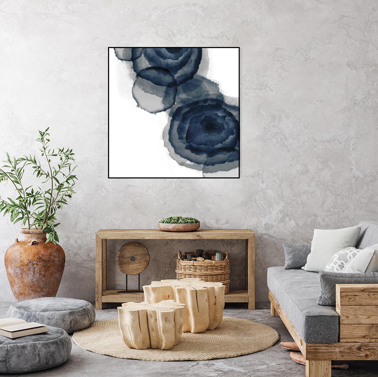 Blotted Ink I by Tom Reeves on GIANT ART - blue abstract