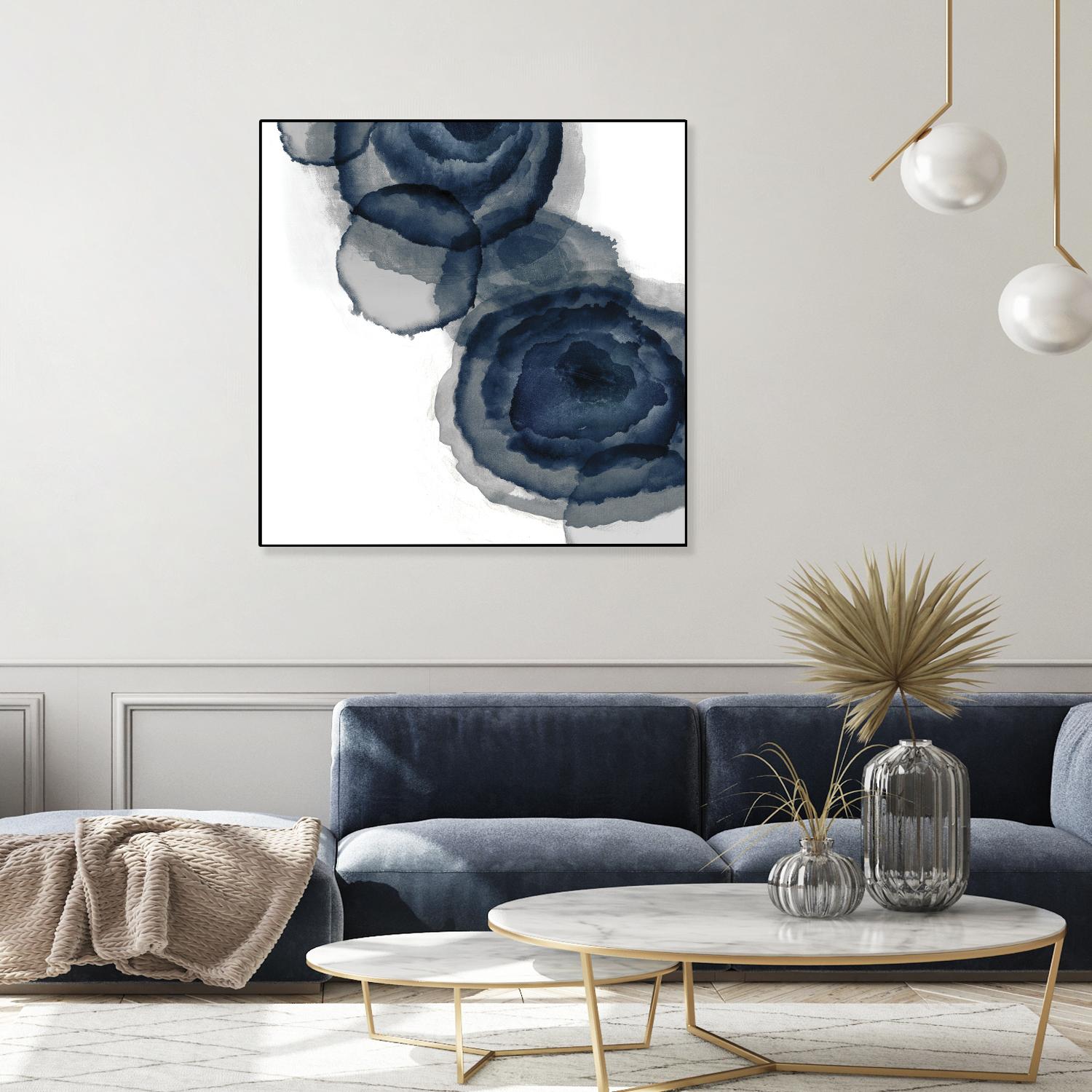 Blotted Ink I by Tom Reeves on GIANT ART - blue abstract