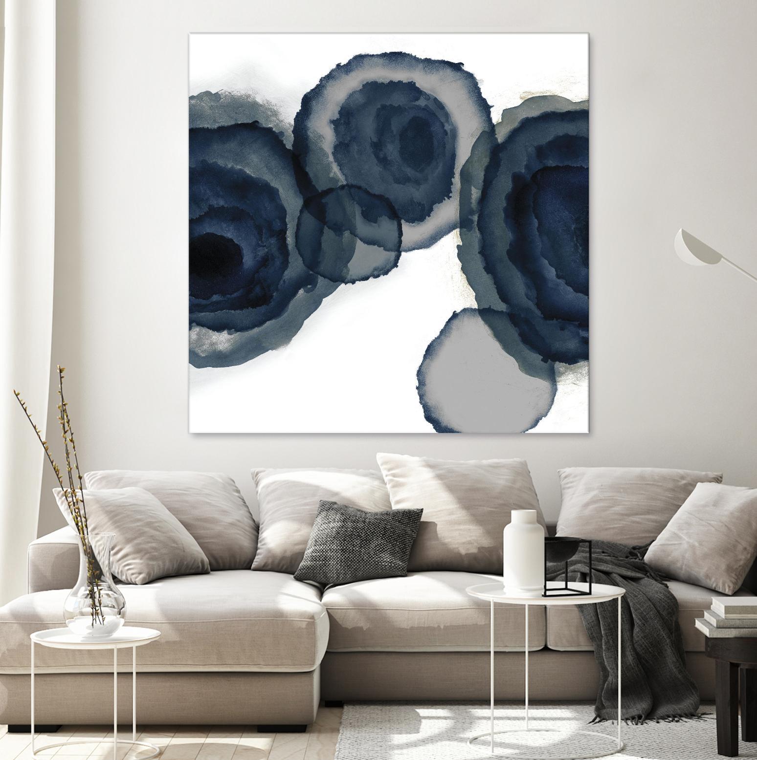 Blotted Ink II by Tom Reeves on GIANT ART - blue watercolour watercolor