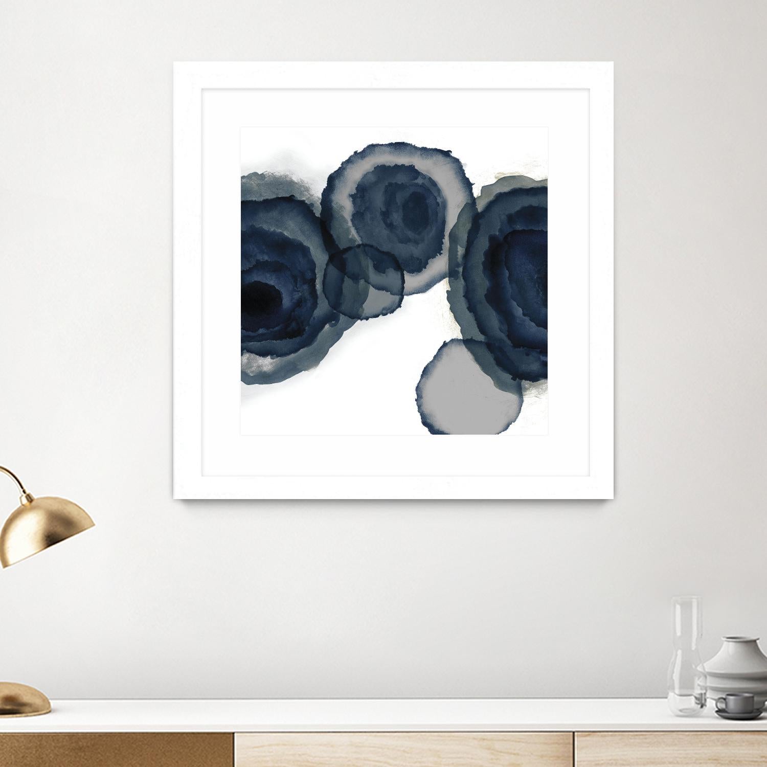 Blotted Ink II by Tom Reeves on GIANT ART - blue watercolour watercolor