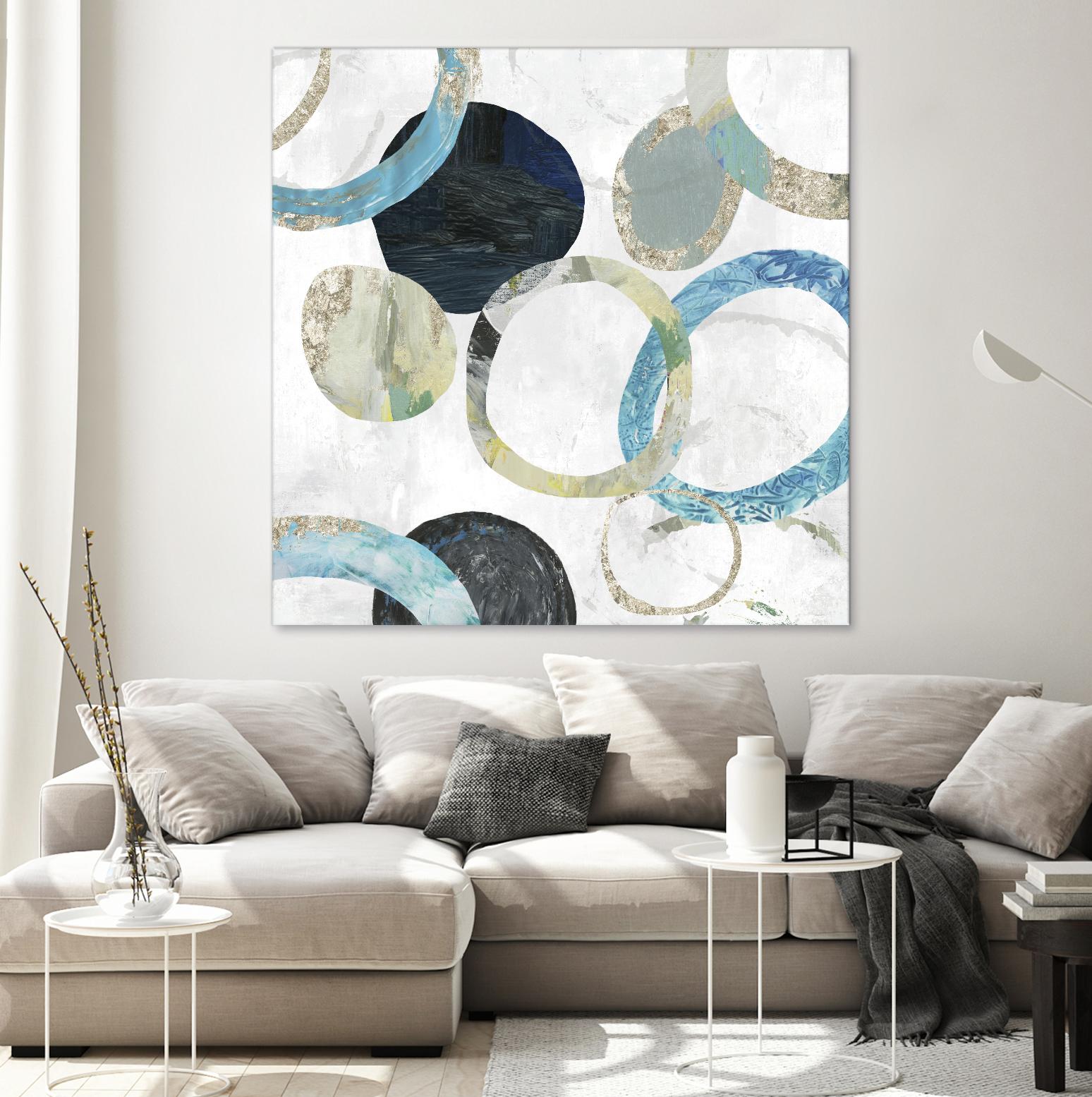 Rings I by Tom Reeves on GIANT ART - blue abstract