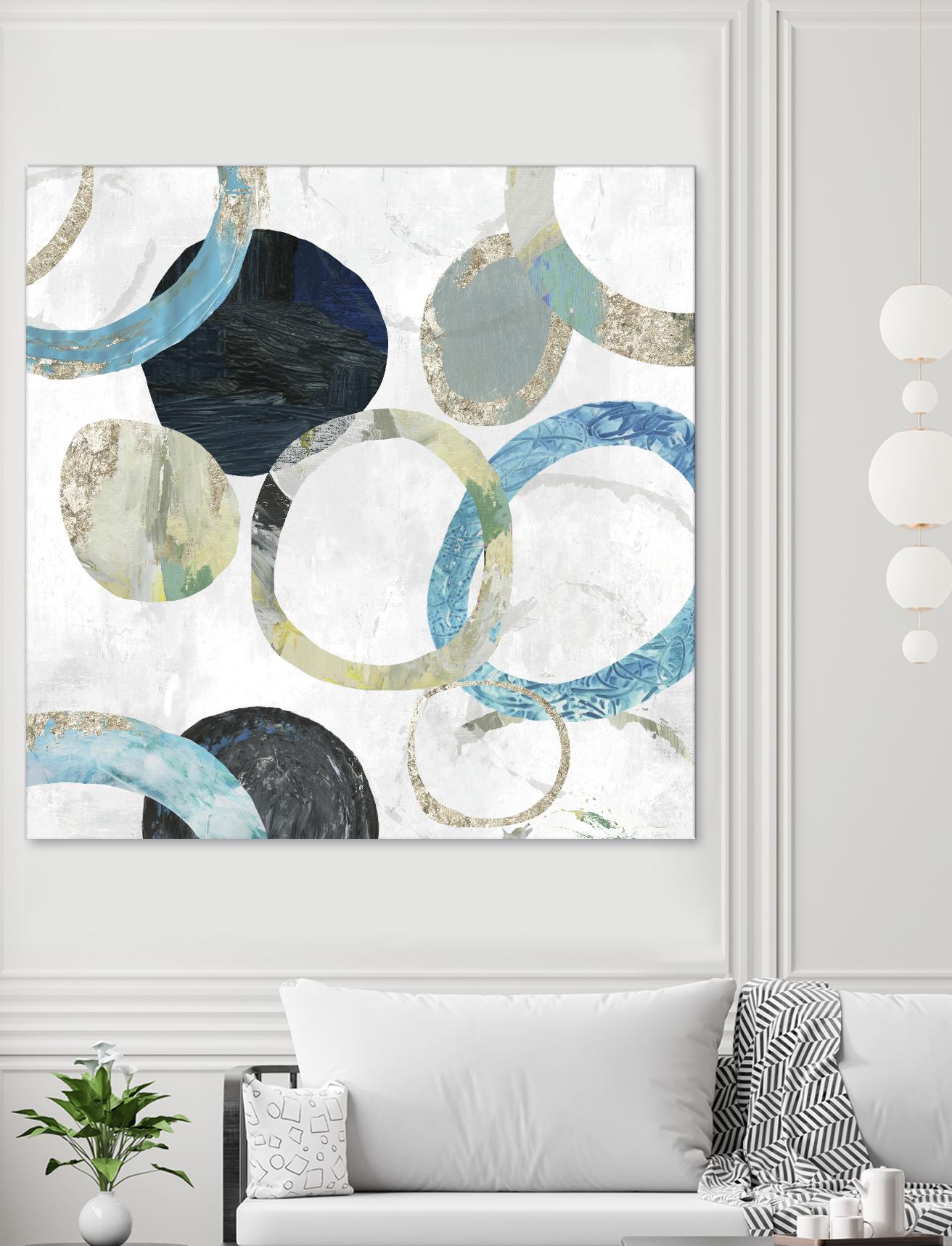 Rings I by Tom Reeves on GIANT ART - blue abstract