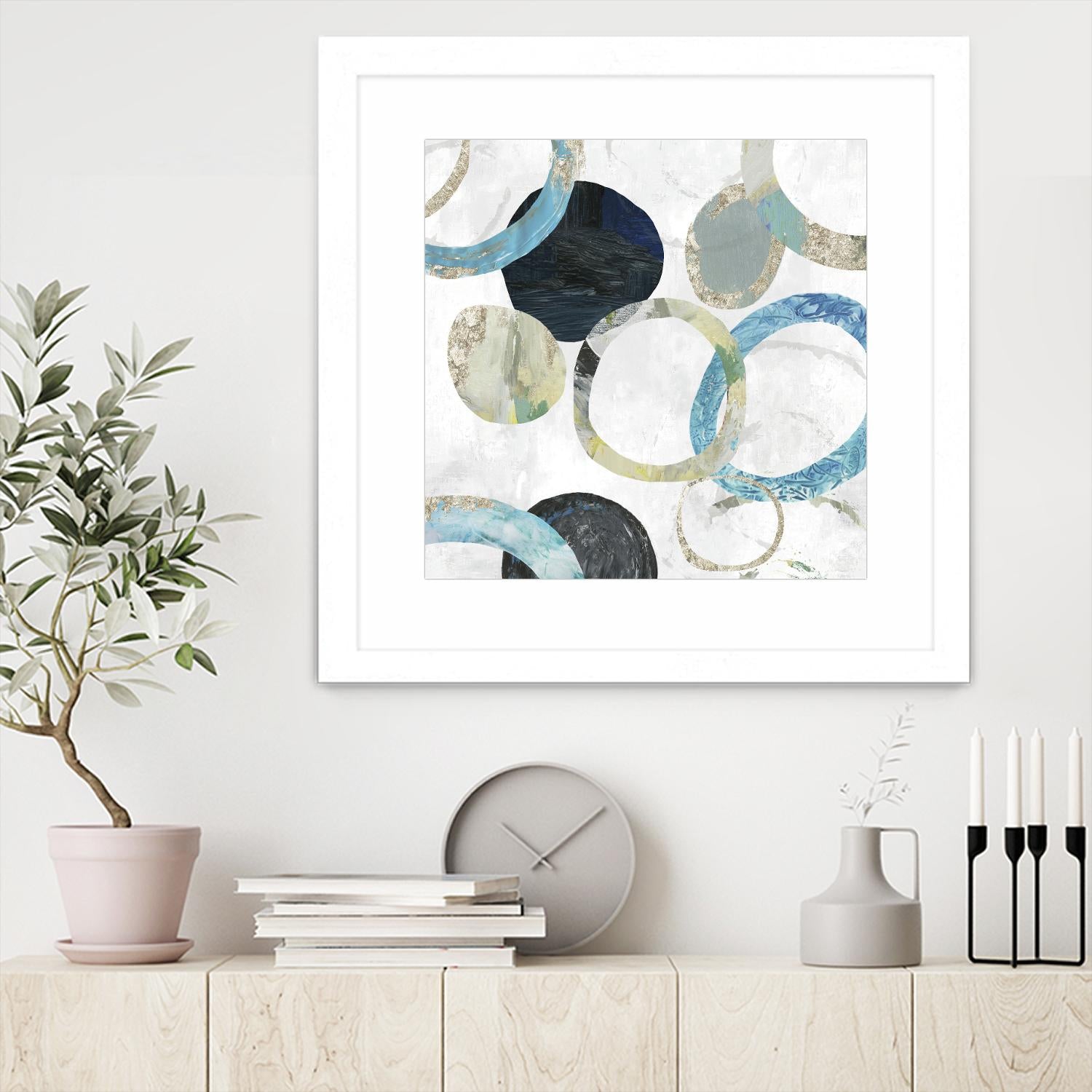 Rings I by Tom Reeves on GIANT ART - blue abstract