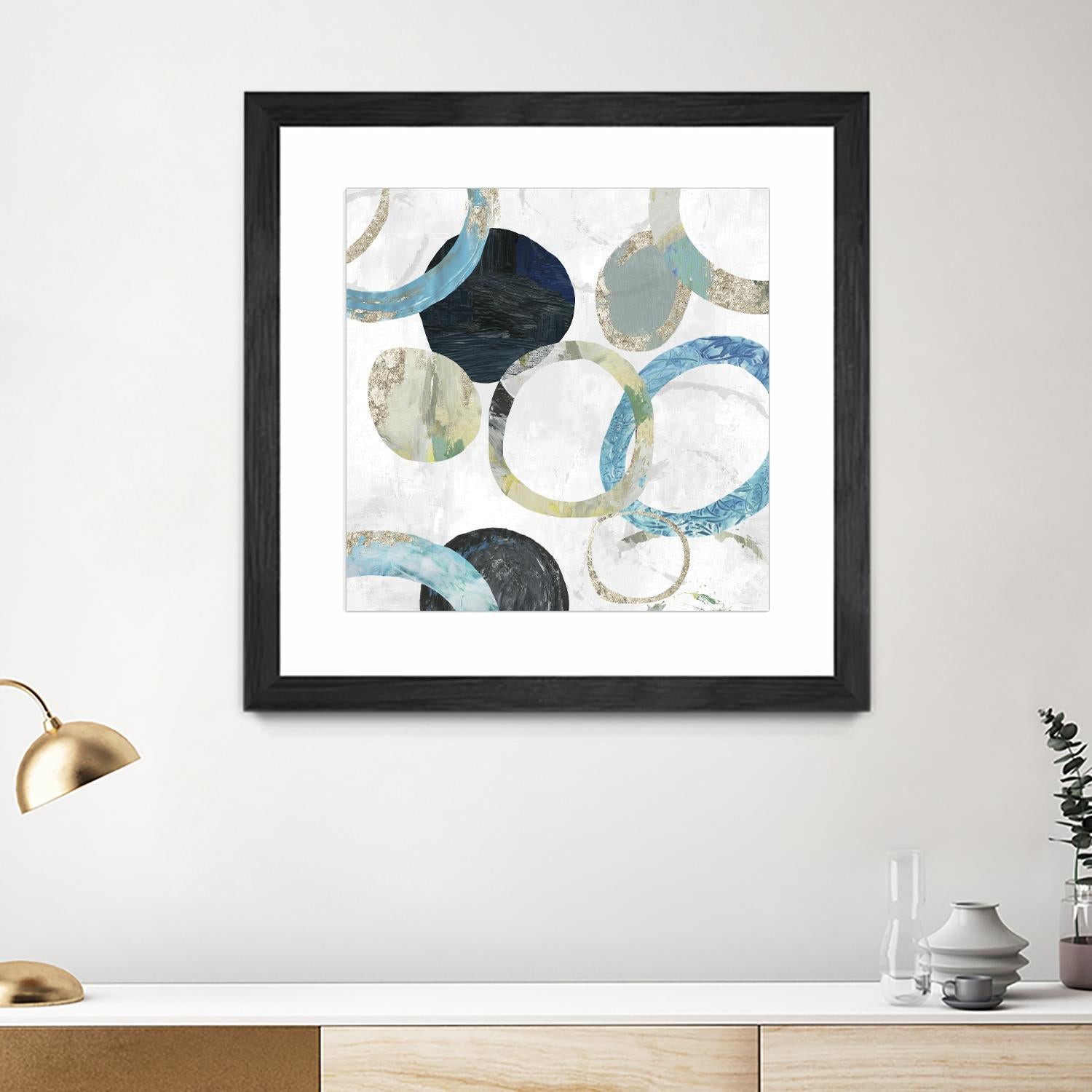 Rings I by Tom Reeves on GIANT ART - blue abstract