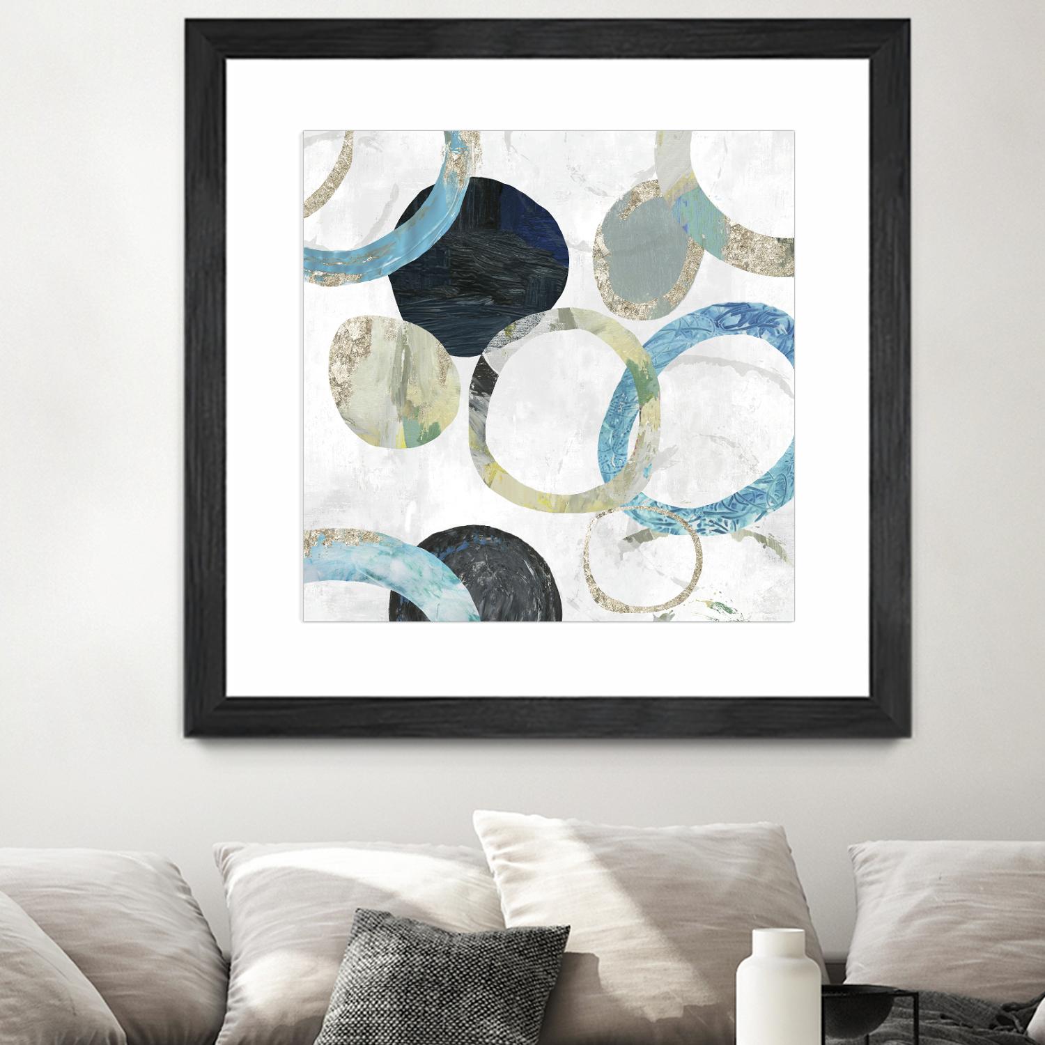 Rings I by Tom Reeves on GIANT ART - blue abstract