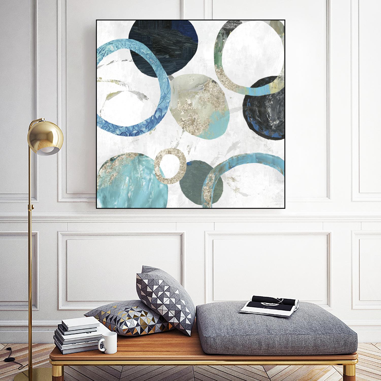 Rings II by Tom Reeves on GIANT ART - blue abstract