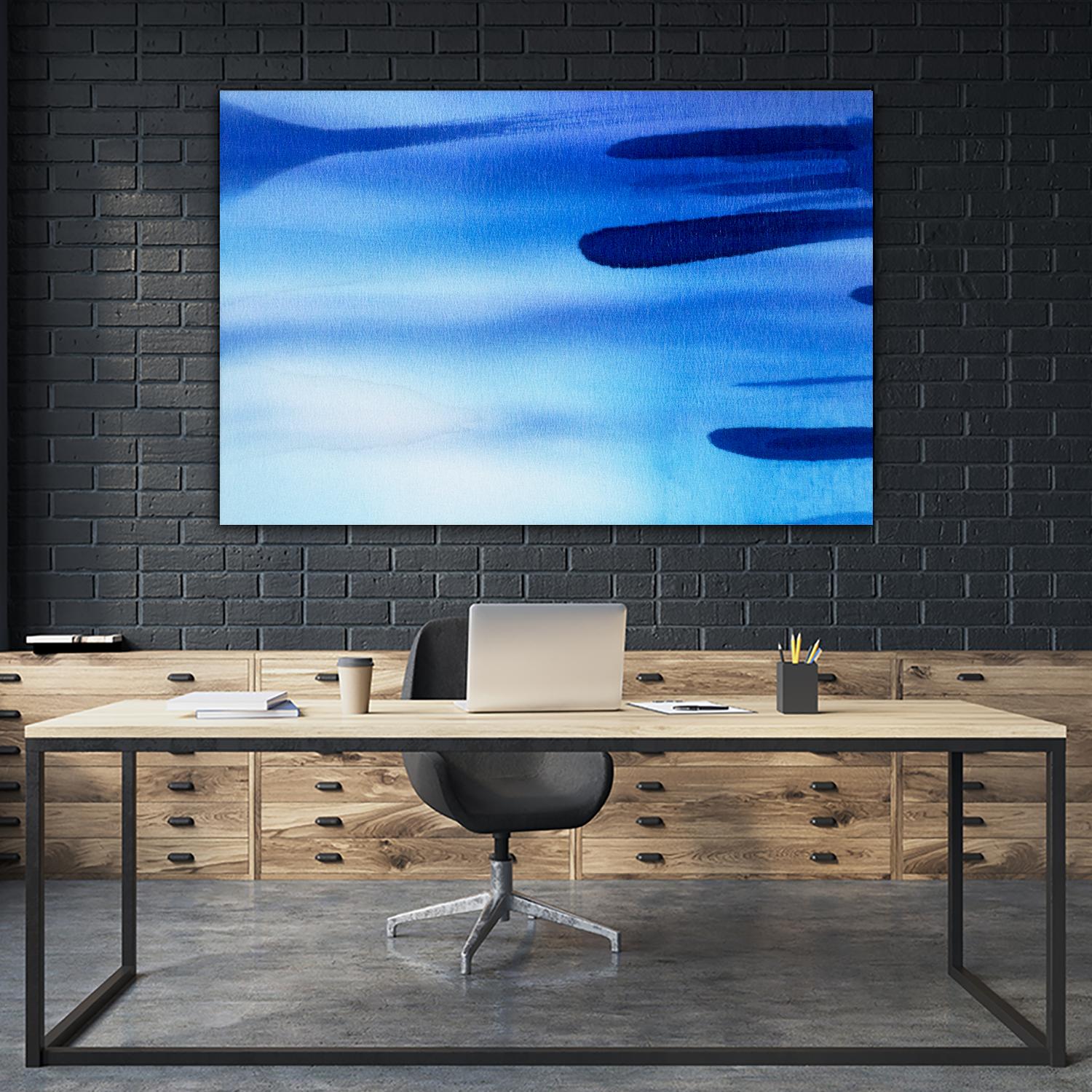 In the Fog by Ritika Ghandi on GIANT ART - blue abstract