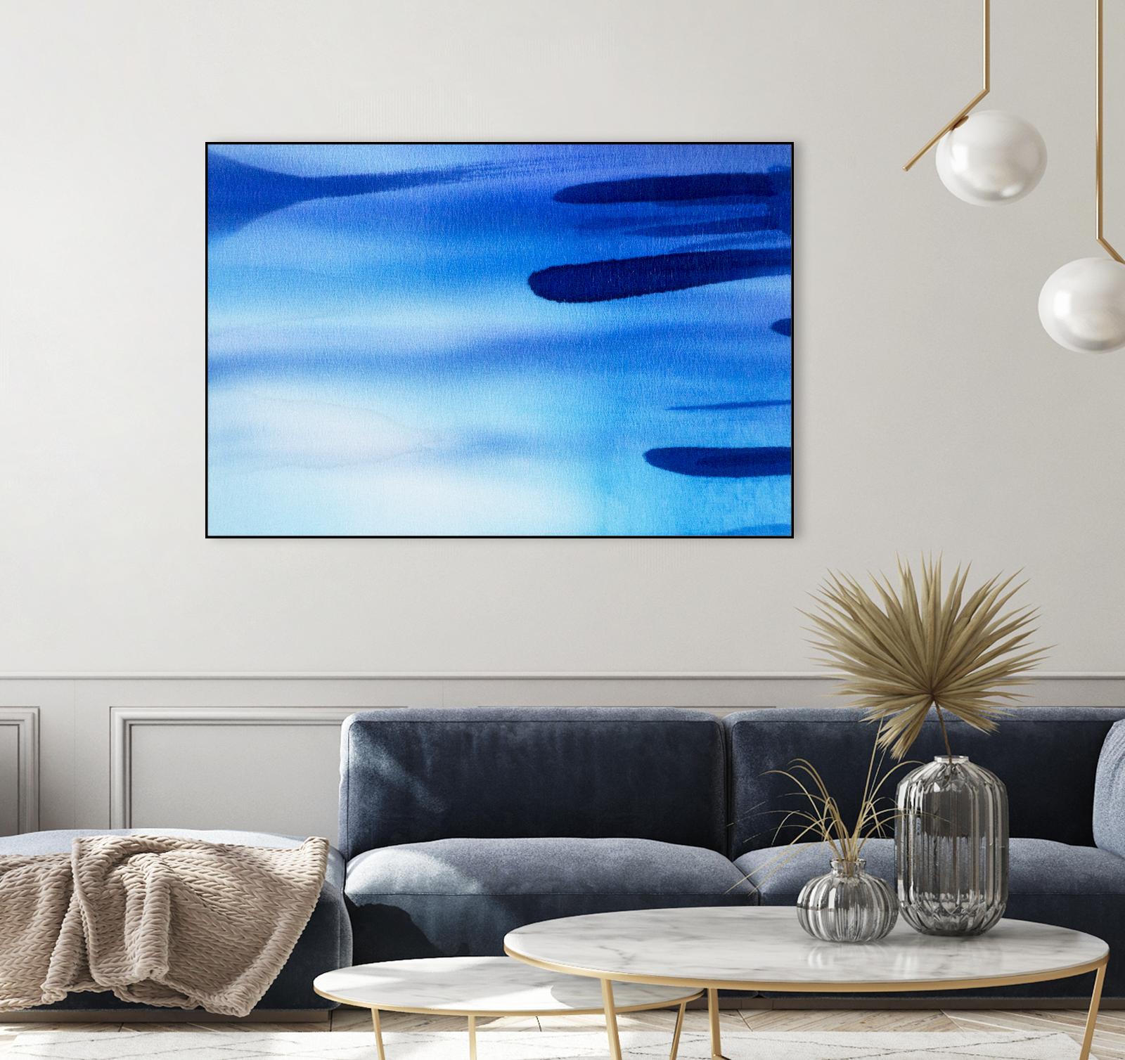 In the Fog by Ritika Ghandi on GIANT ART - blue abstract