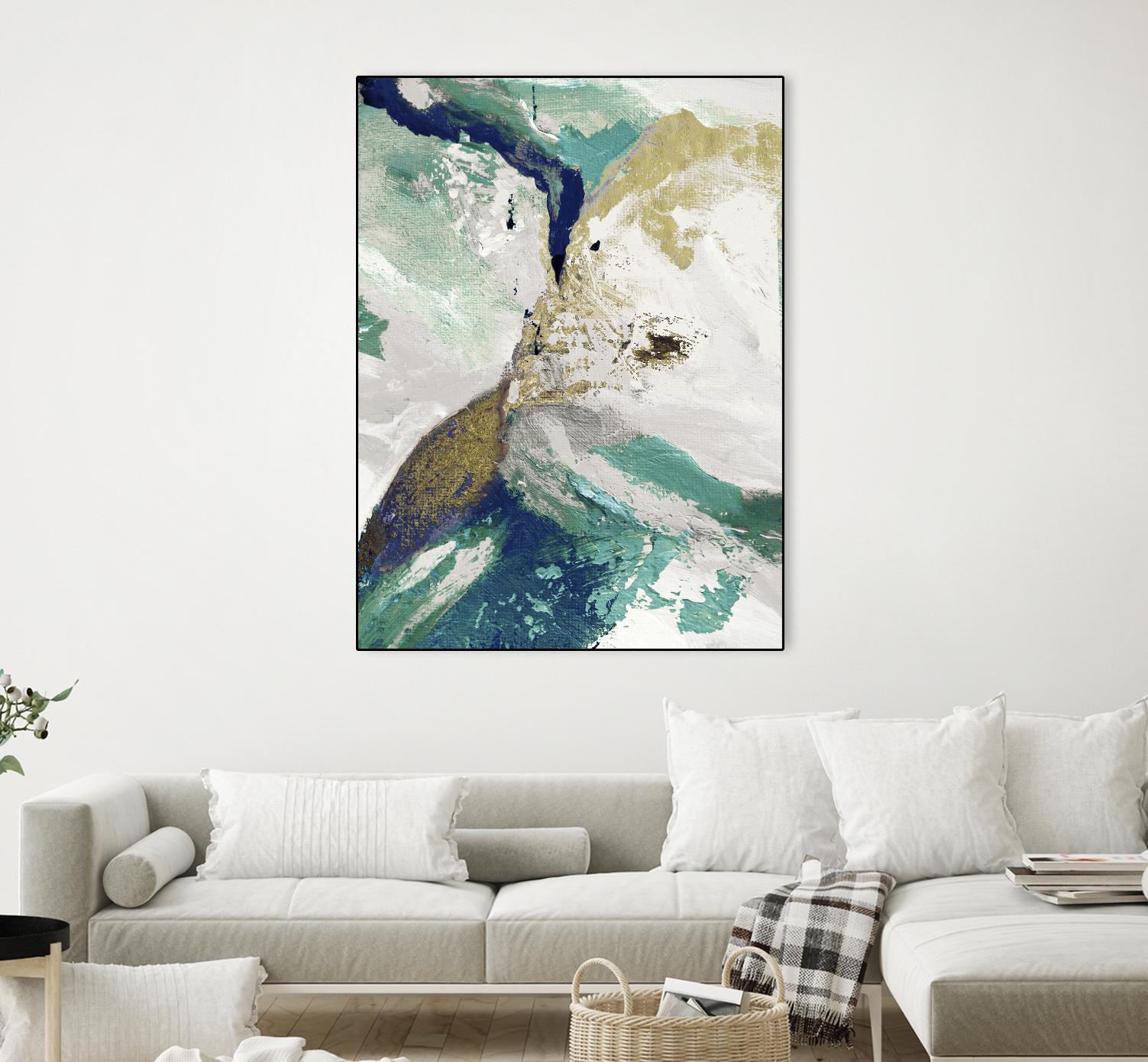 Riviera III by Ruth Palmer on GIANT ART - cyan abstract