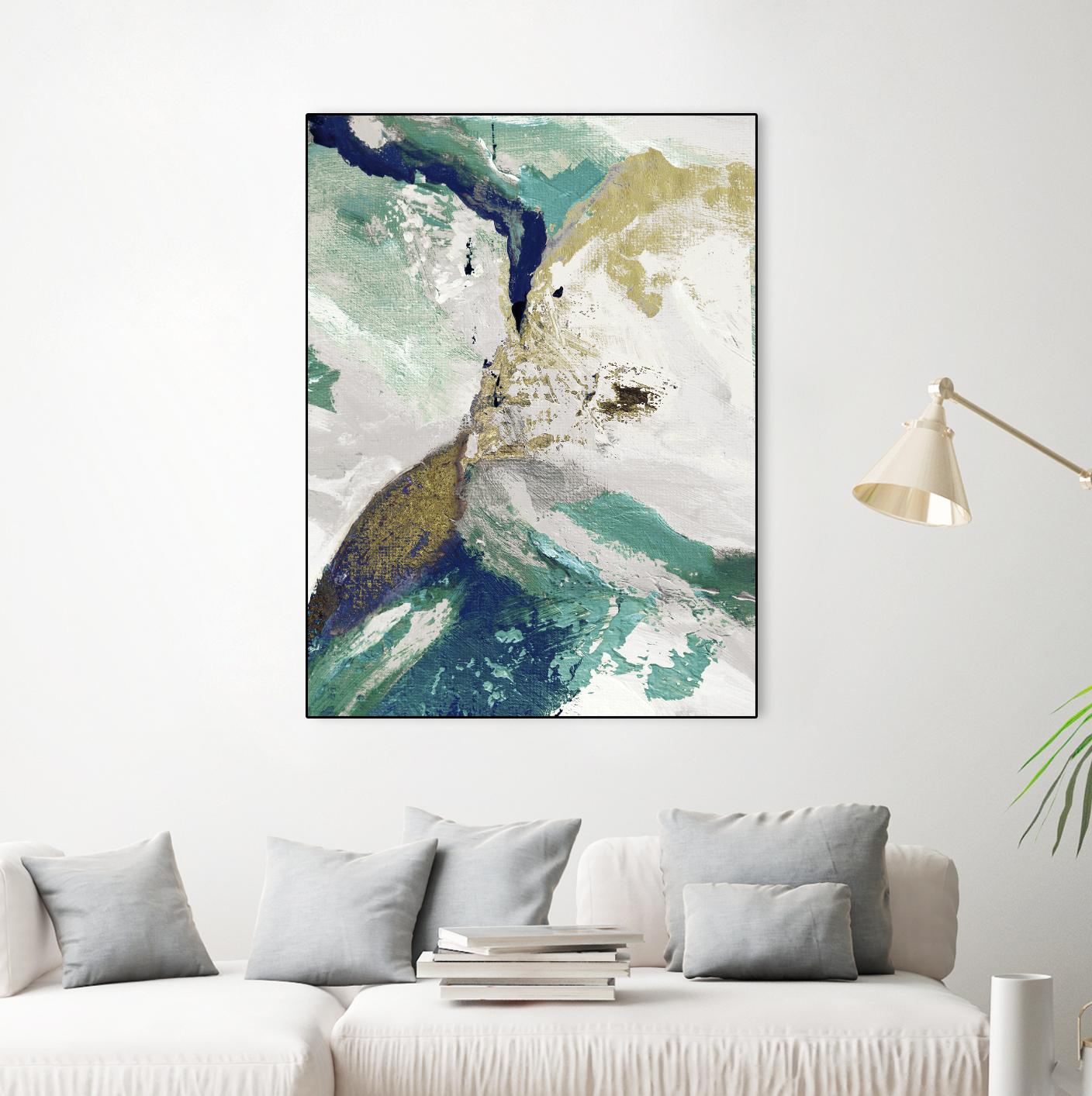 Riviera III by Ruth Palmer on GIANT ART - cyan abstract