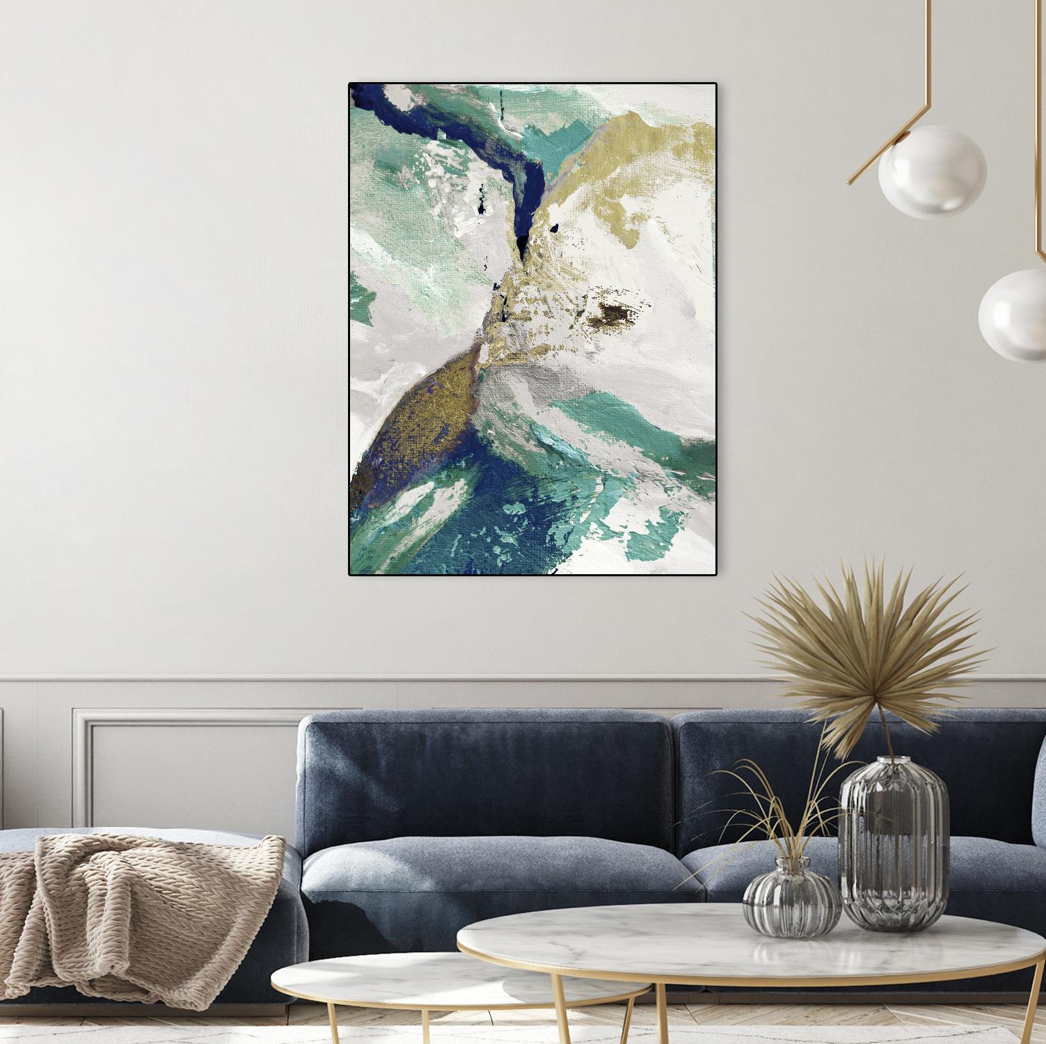 Riviera III by Ruth Palmer on GIANT ART - cyan abstract