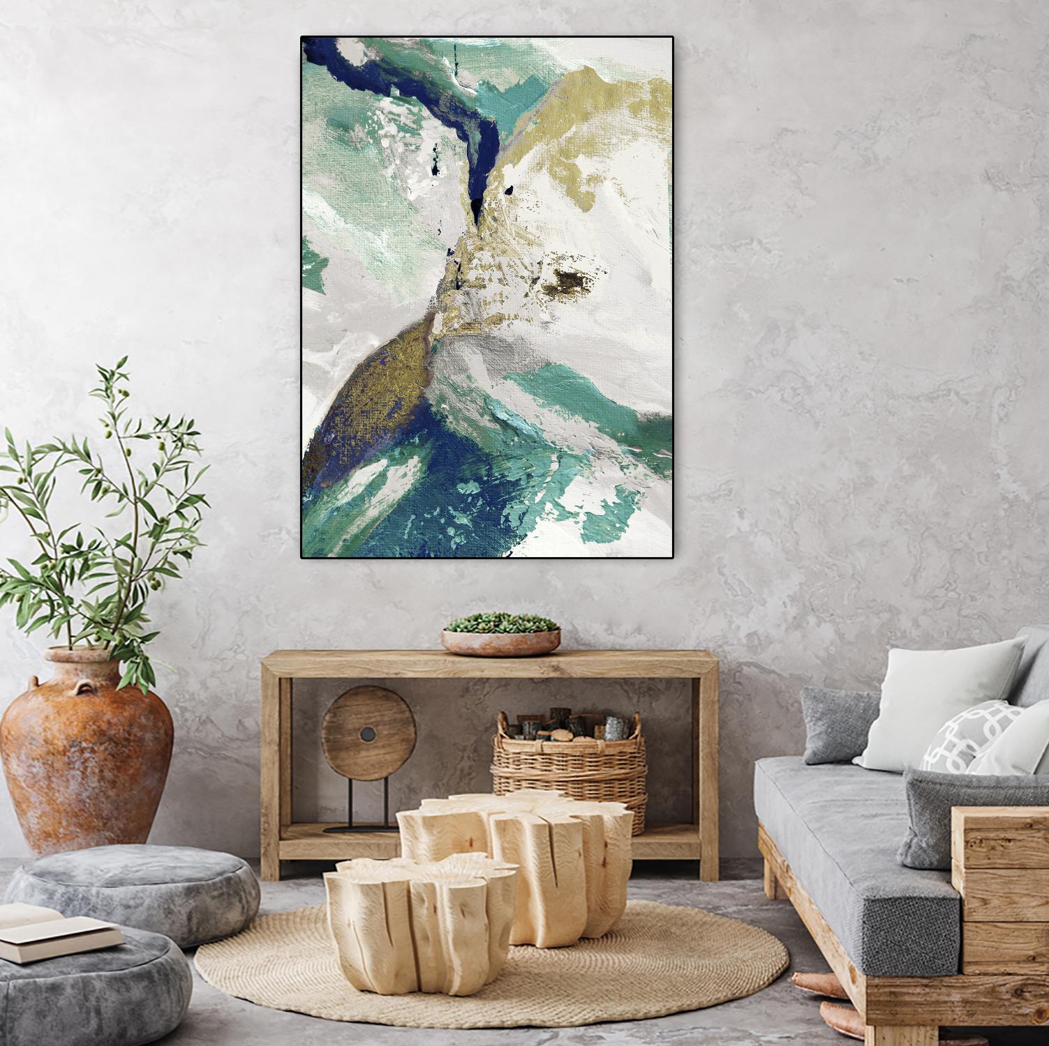 Riviera III by Ruth Palmer on GIANT ART - cyan abstract