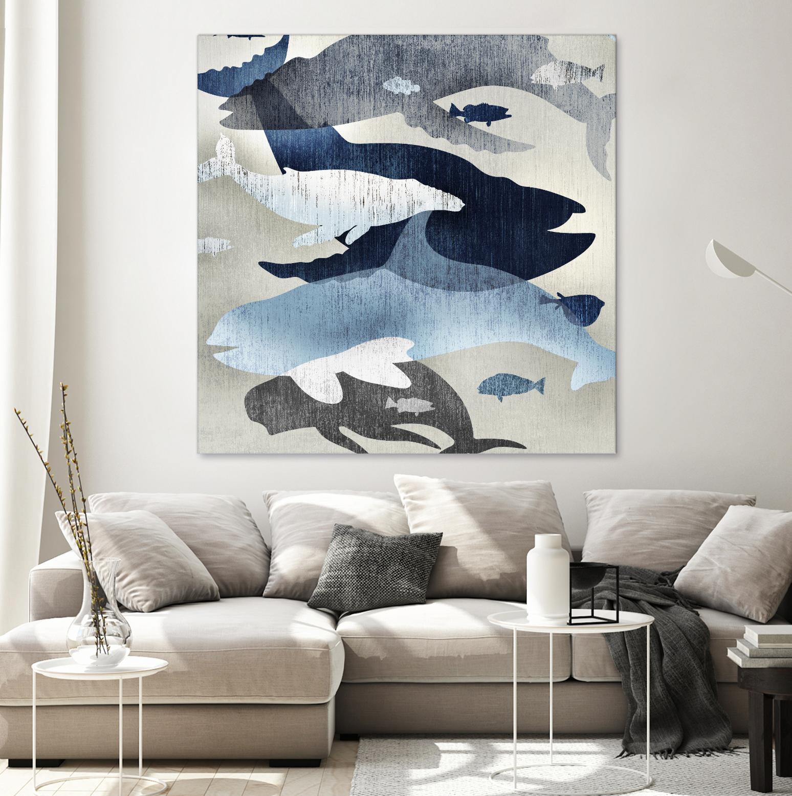 Whale Watching II by Edward Selkirk on GIANT ART - beige nautical