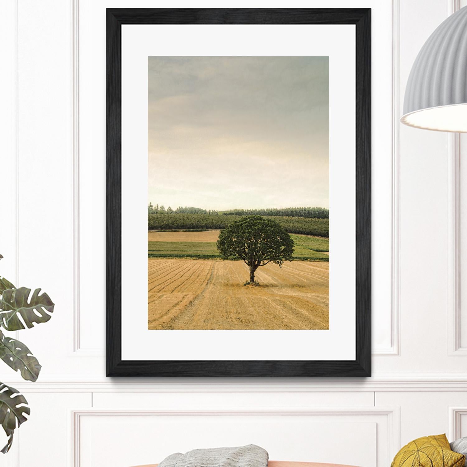 Lone Tree in an Autumn Field by Don Schwartz on GIANT ART - blue trees