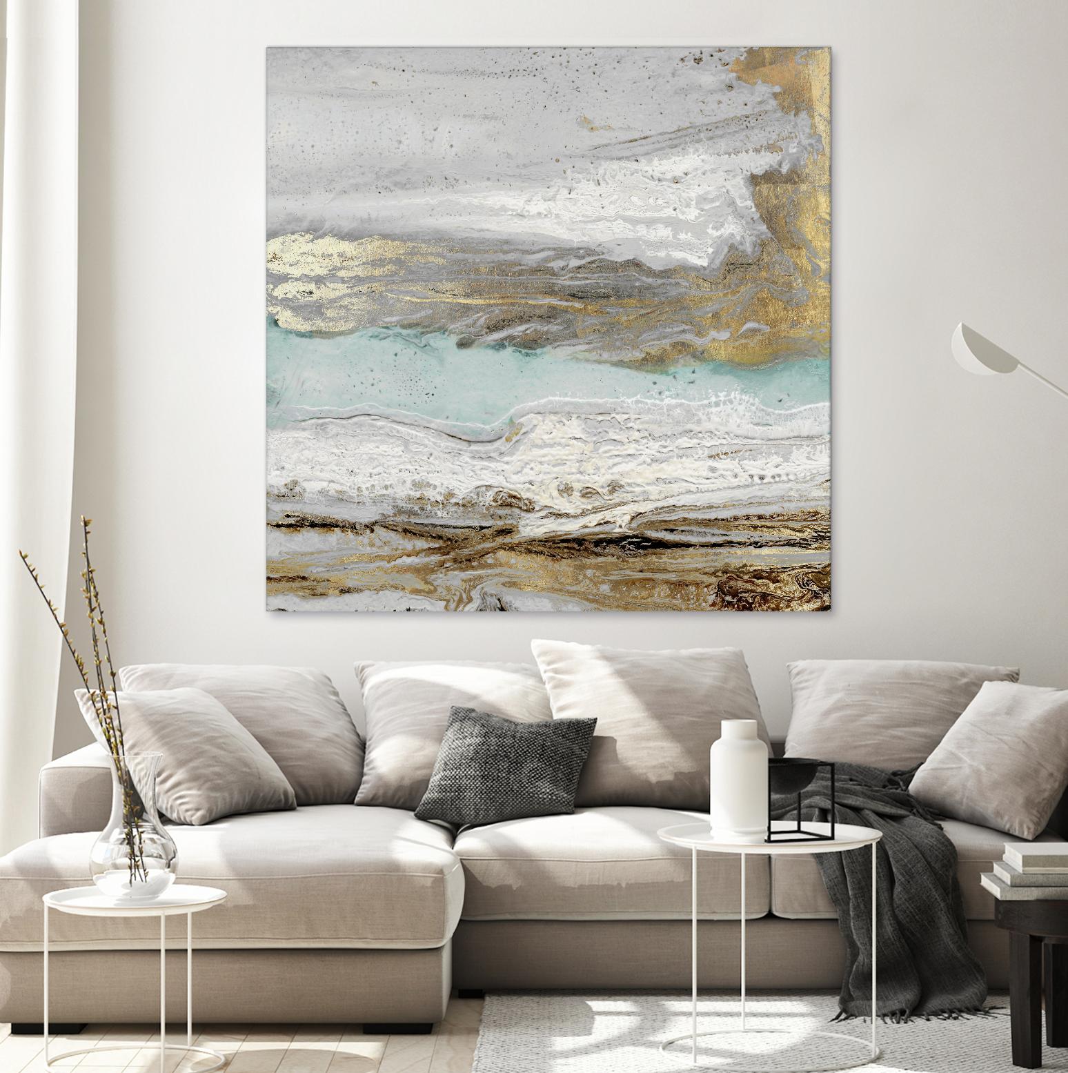 Playa Secreto II Teal Version by Wendy Kroeker on GIANT ART - blue abstract