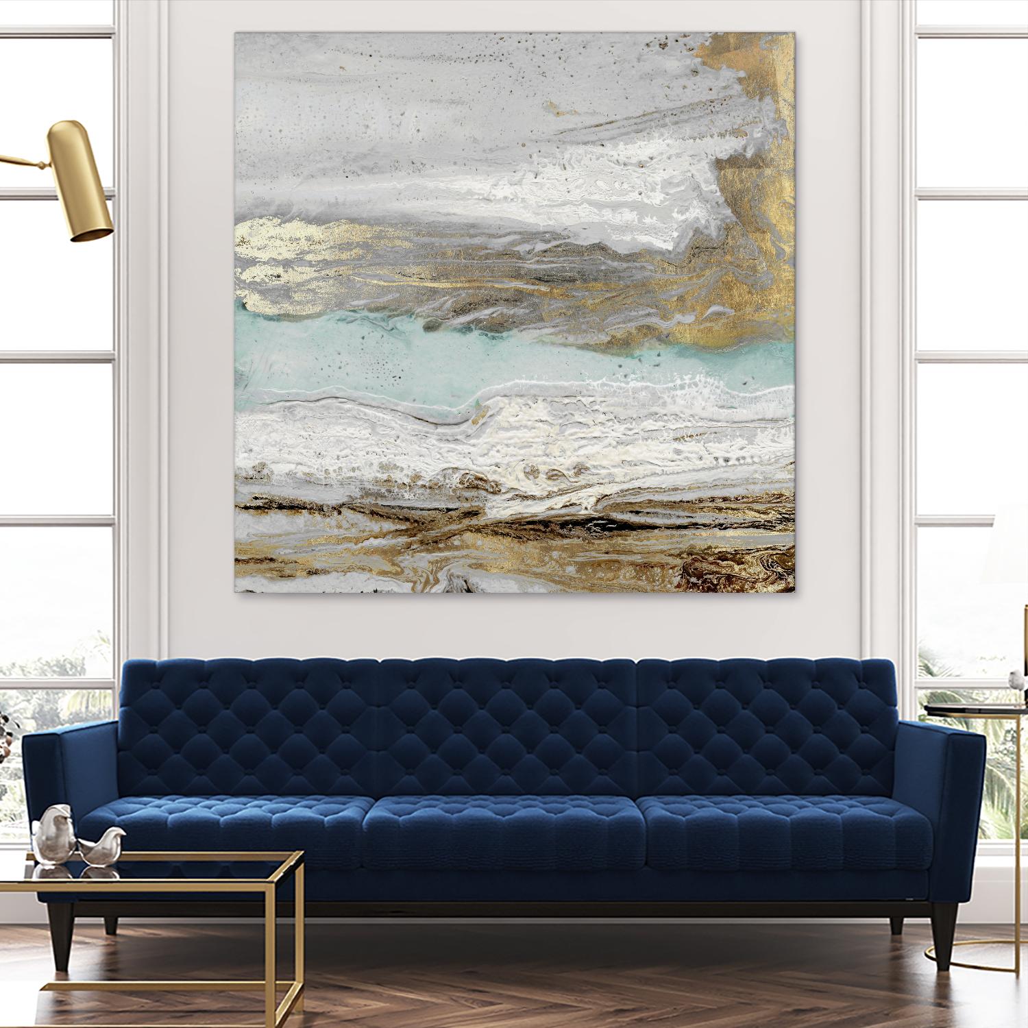 Playa Secreto II Teal Version by Wendy Kroeker on GIANT ART - blue abstract