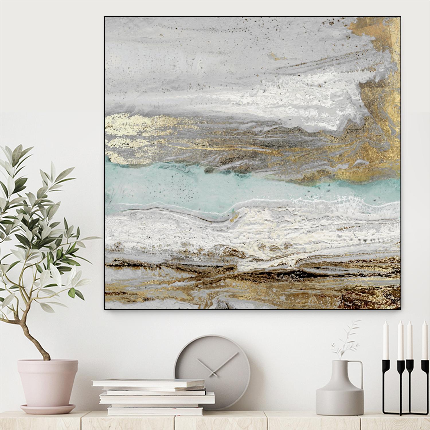 Playa Secreto II Teal Version by Wendy Kroeker on GIANT ART - blue abstract