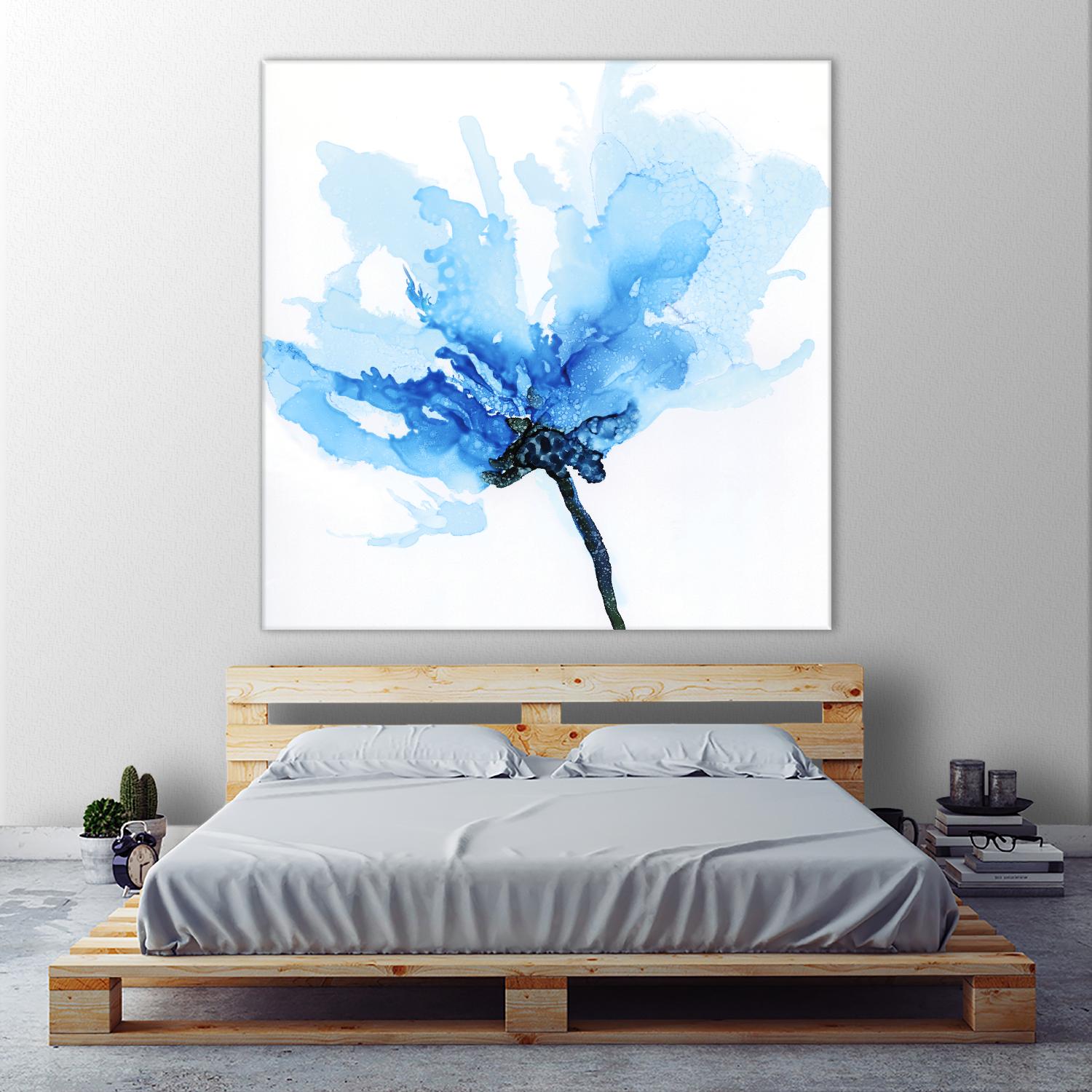 Blue Poppy II by Wendy Kroeker on GIANT ART - white floral