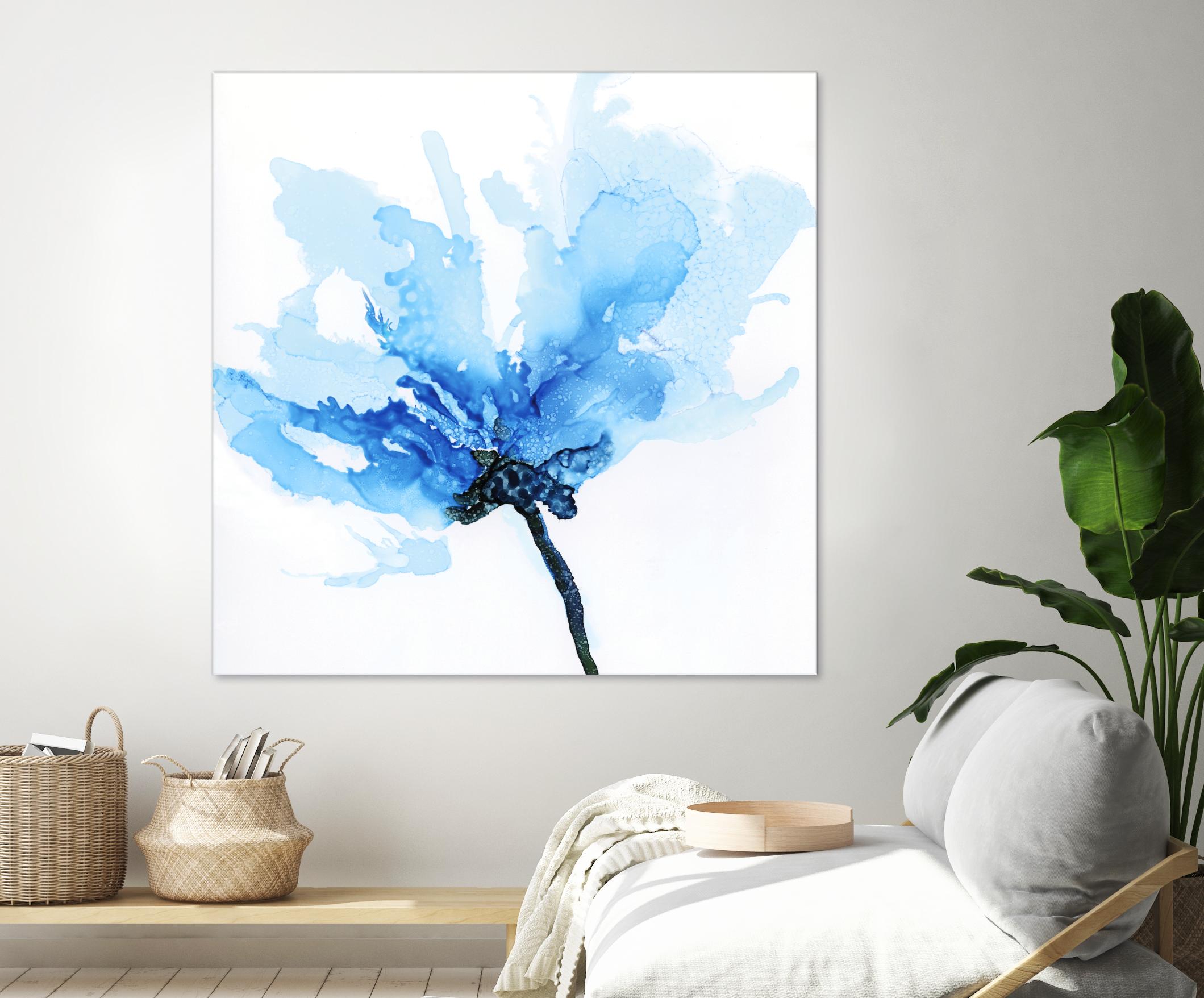 Blue Poppy II by Wendy Kroeker on GIANT ART - white floral