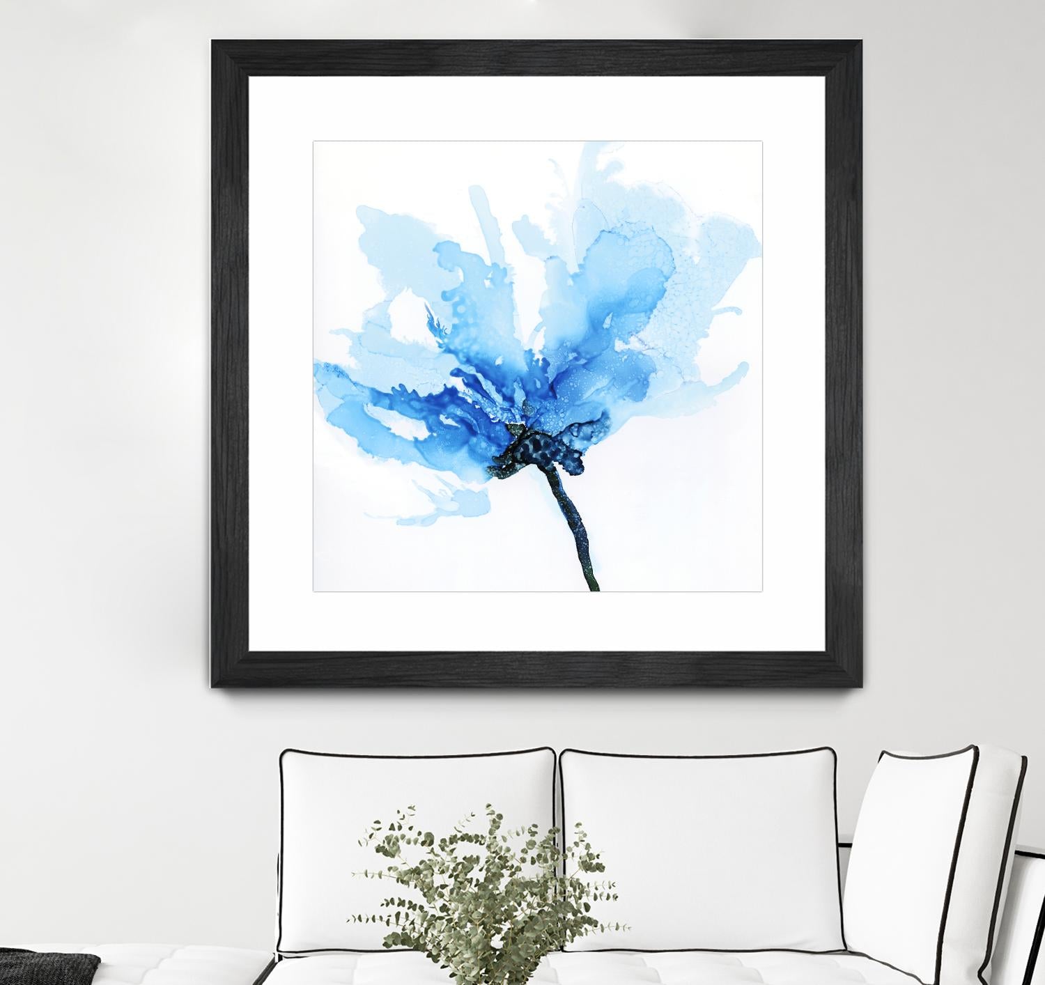 Blue Poppy II by Wendy Kroeker on GIANT ART - white floral