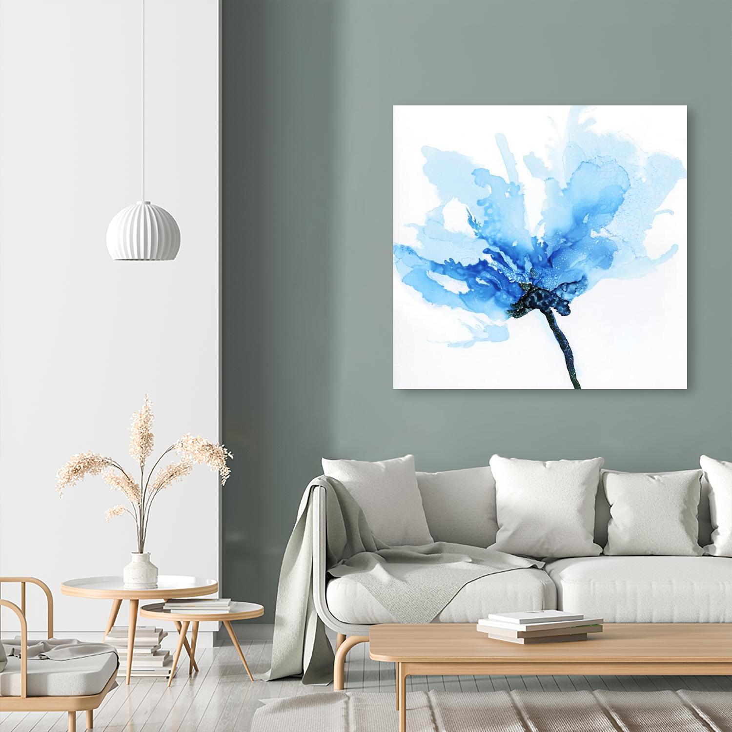 Blue Poppy II by Wendy Kroeker on GIANT ART - white floral