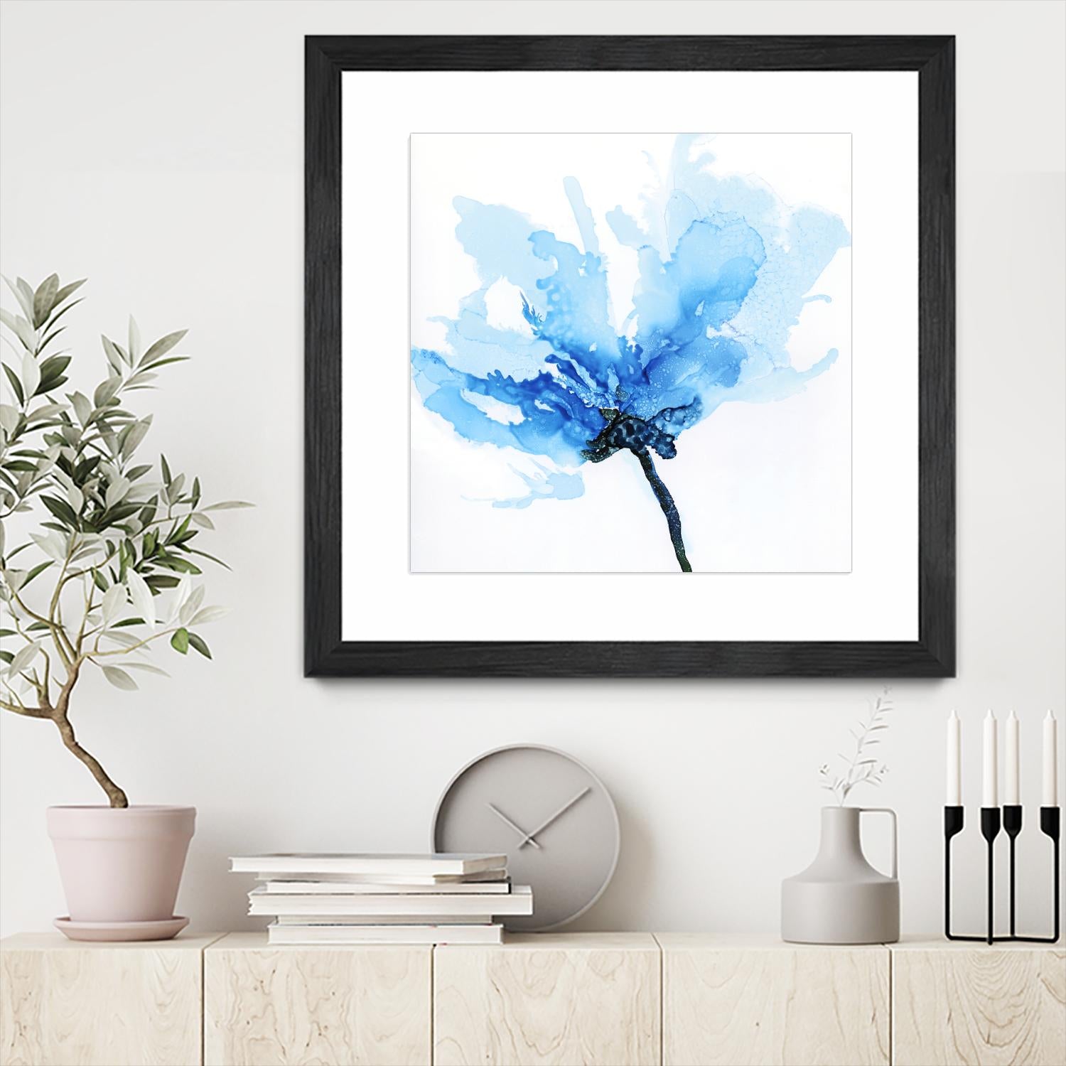 Blue Poppy II by Wendy Kroeker on GIANT ART - white floral