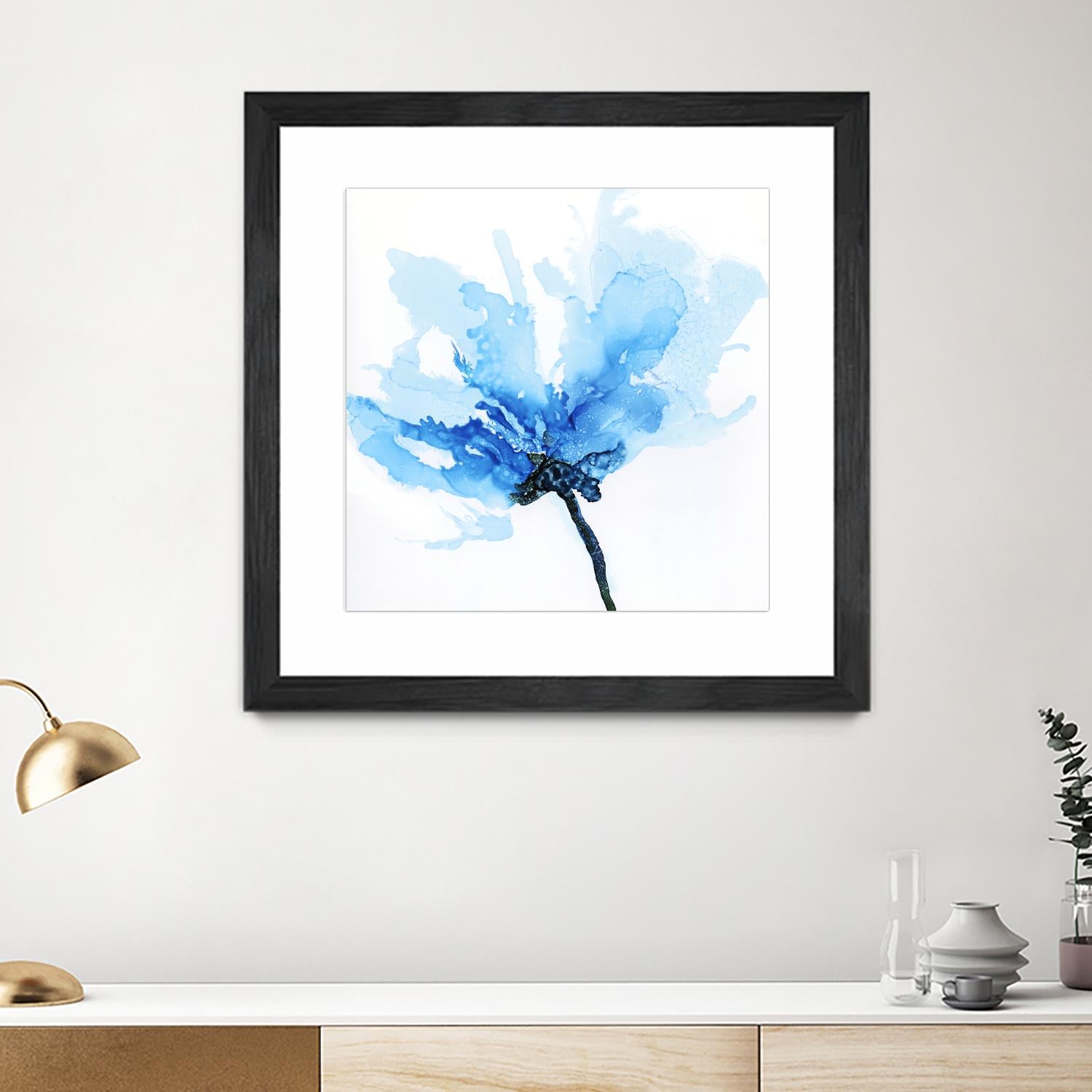 Blue Poppy II by Wendy Kroeker on GIANT ART - white floral