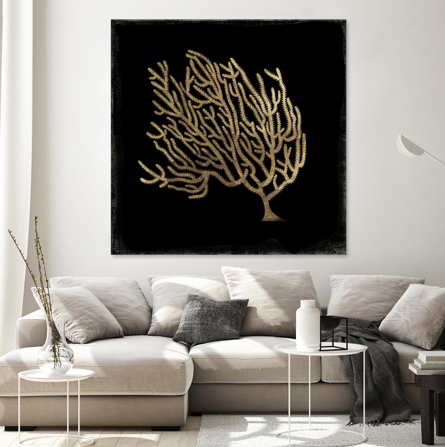 Gold Coral II by Aimee Wilson on GIANT ART - gold nautical