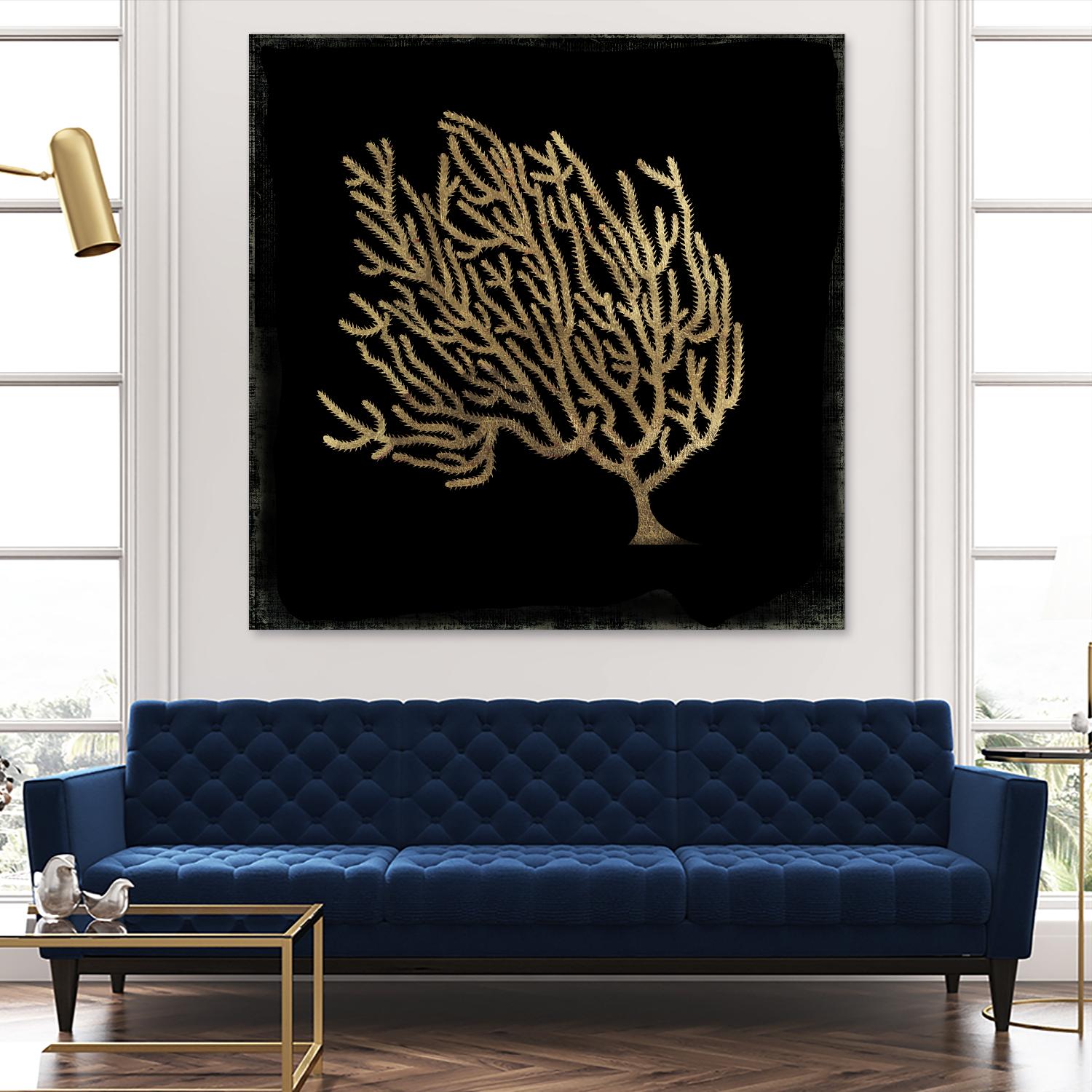 Gold Coral II by Aimee Wilson on GIANT ART - gold nautical