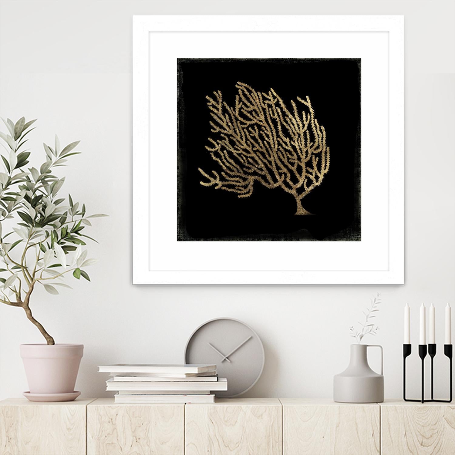 Gold Coral II by Aimee Wilson on GIANT ART - gold nautical