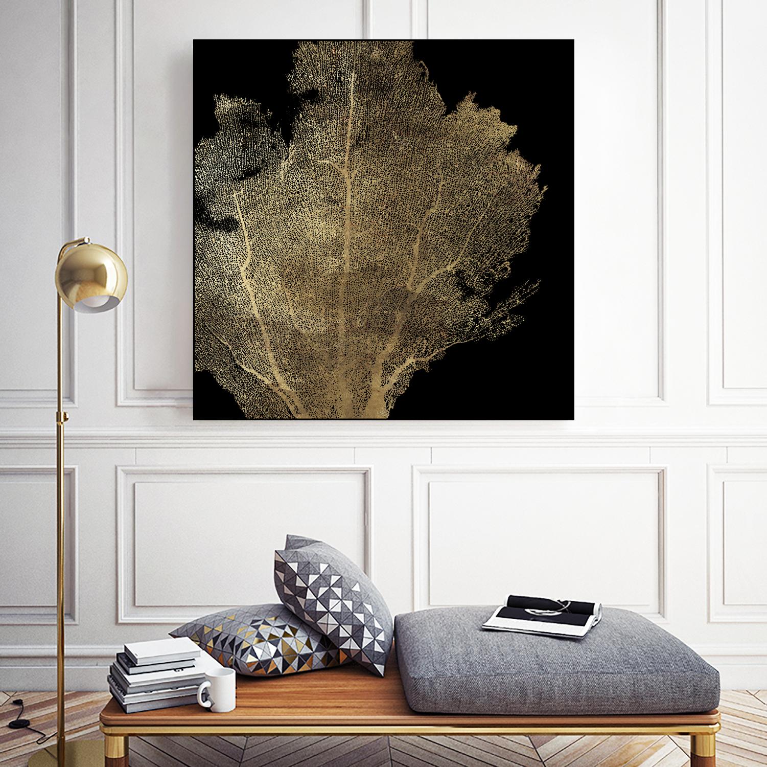 Honey Comb Coral I by Aimee Wilson on GIANT ART - gold nautical