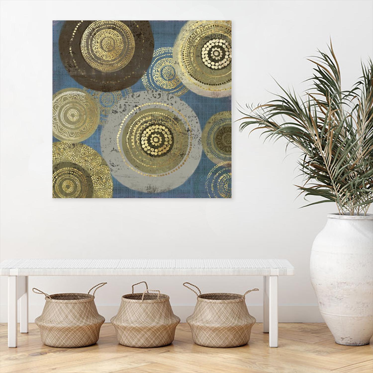 Aboriginal Dot II by Aimee Wilson on GIANT ART - gold abstract