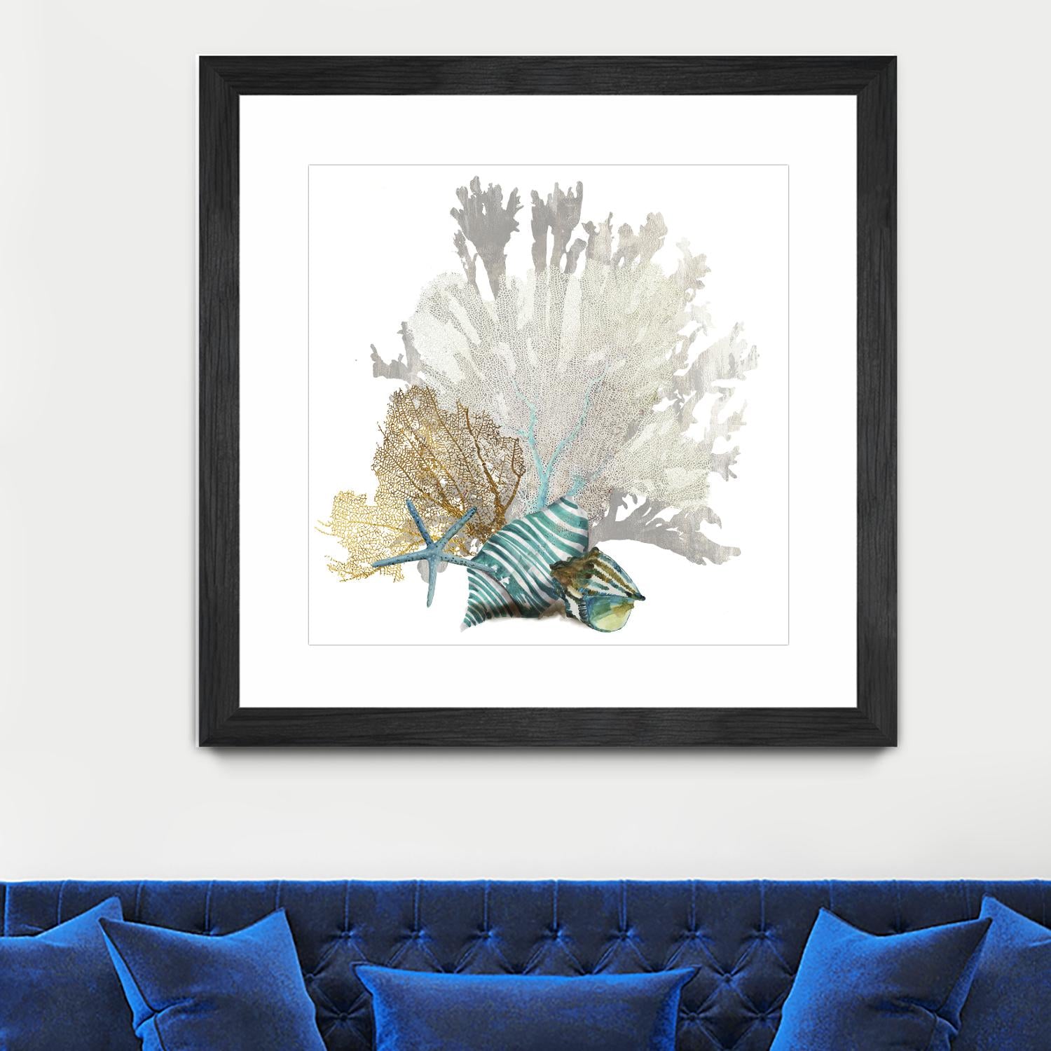 Coral by Aimee Wilson on GIANT ART - turquoise nautical
