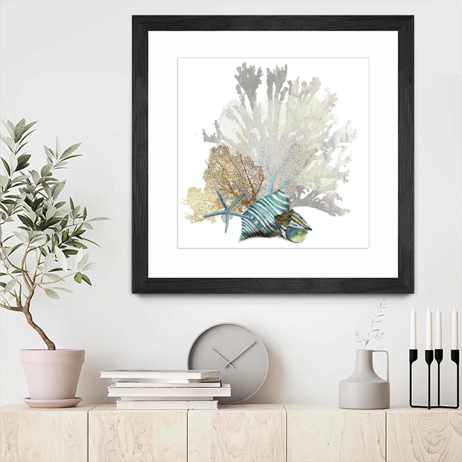 Coral by Aimee Wilson on GIANT ART - turquoise nautical