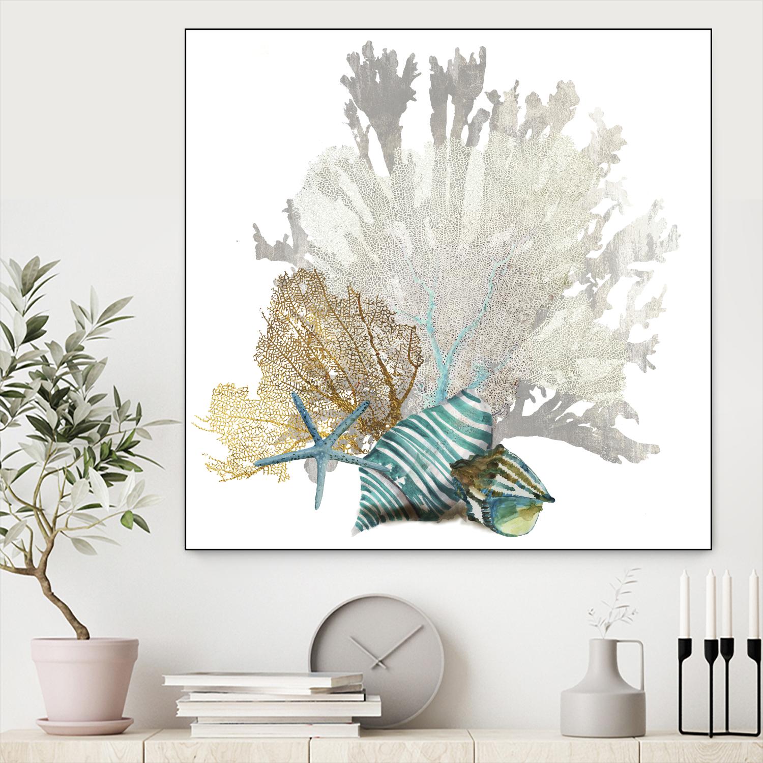 Coral by Aimee Wilson on GIANT ART - turquoise nautical
