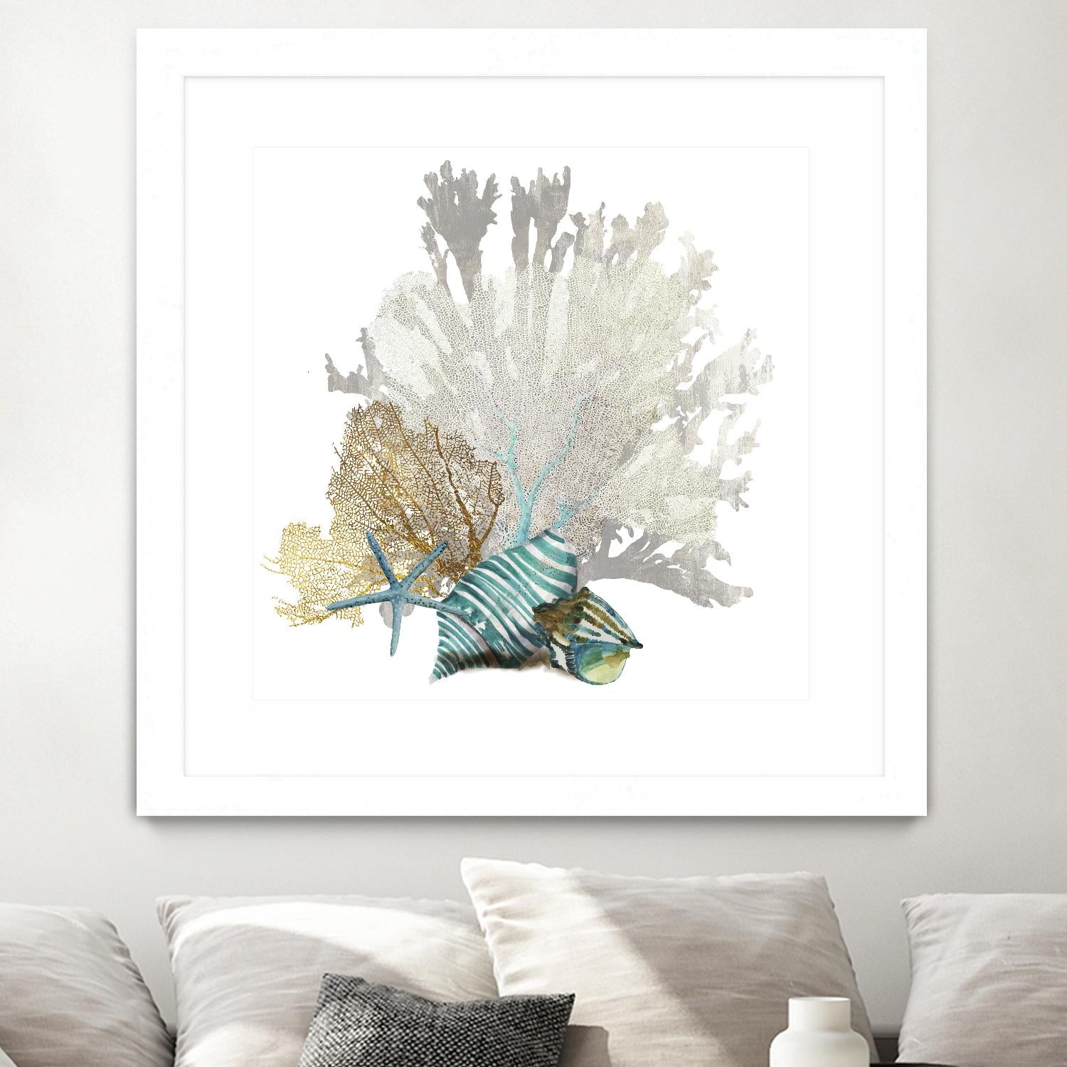 Coral by Aimee Wilson on GIANT ART - turquoise nautical