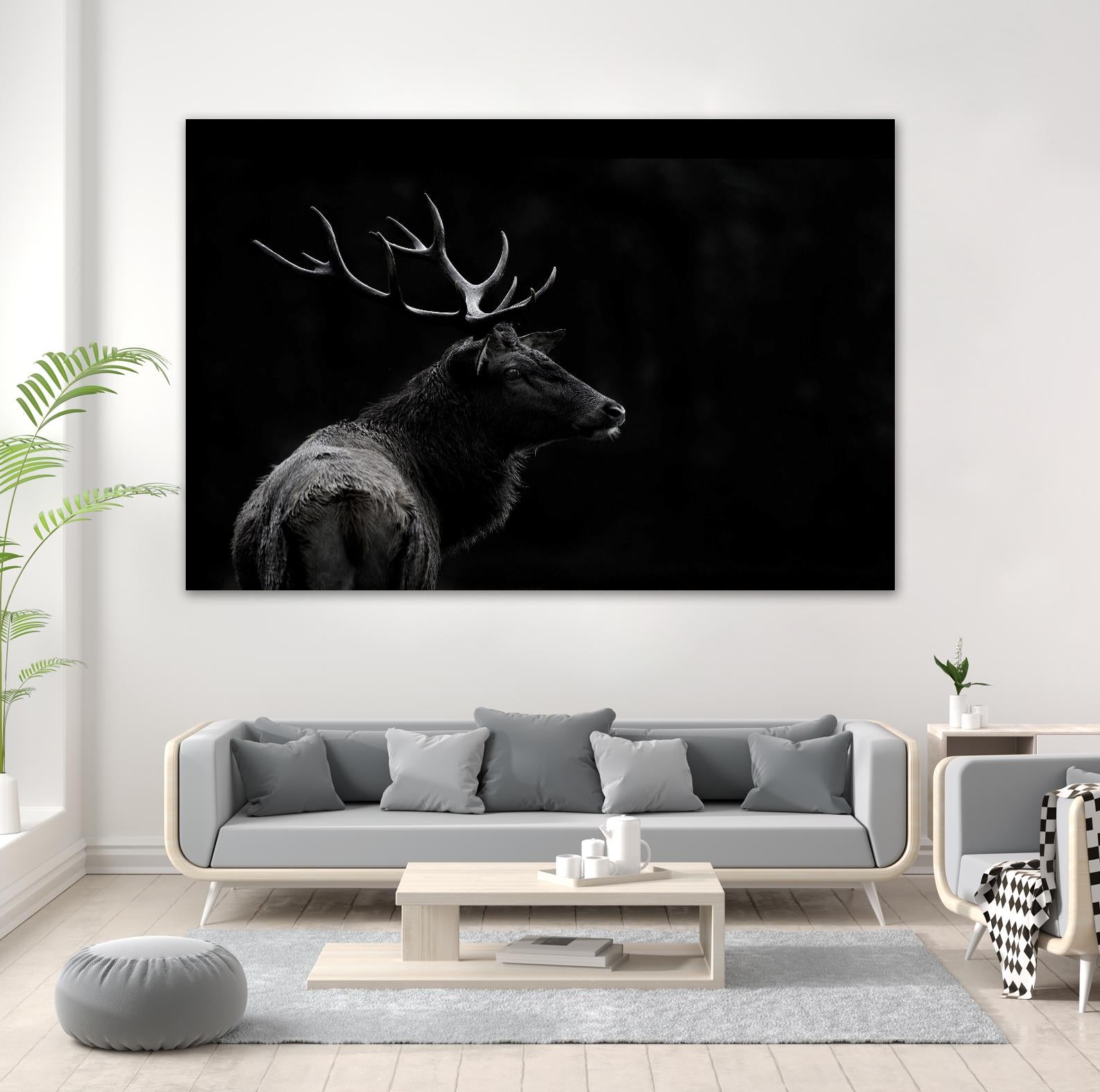 The Deer Soul by PEI 1X on GIANT ART - white black & white deer