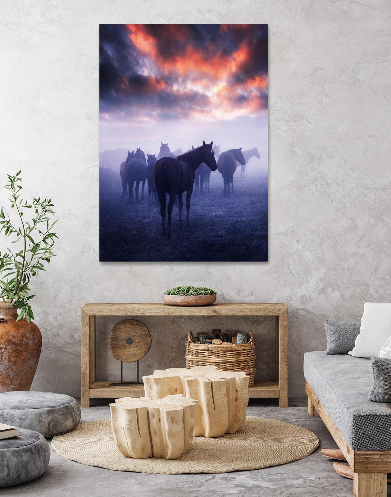 Cevik - Wild Horses by 1X on GIANT ART - pink animals