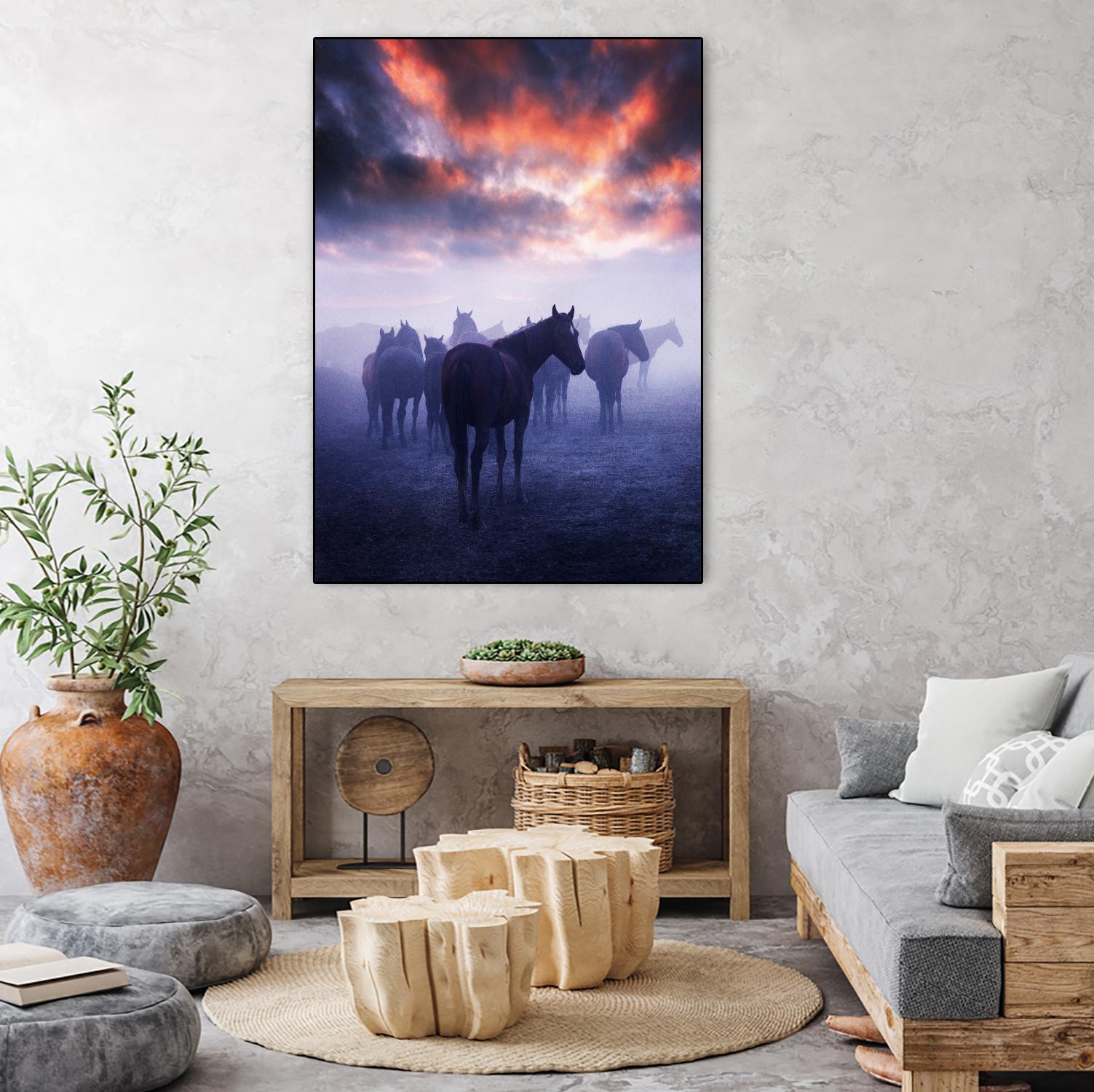 Cevik - Wild Horses by 1X on GIANT ART - pink animals