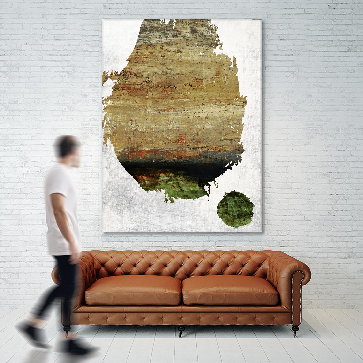 We Were Meant to Collide by Fiona Hoop on GIANT ART - green abstract