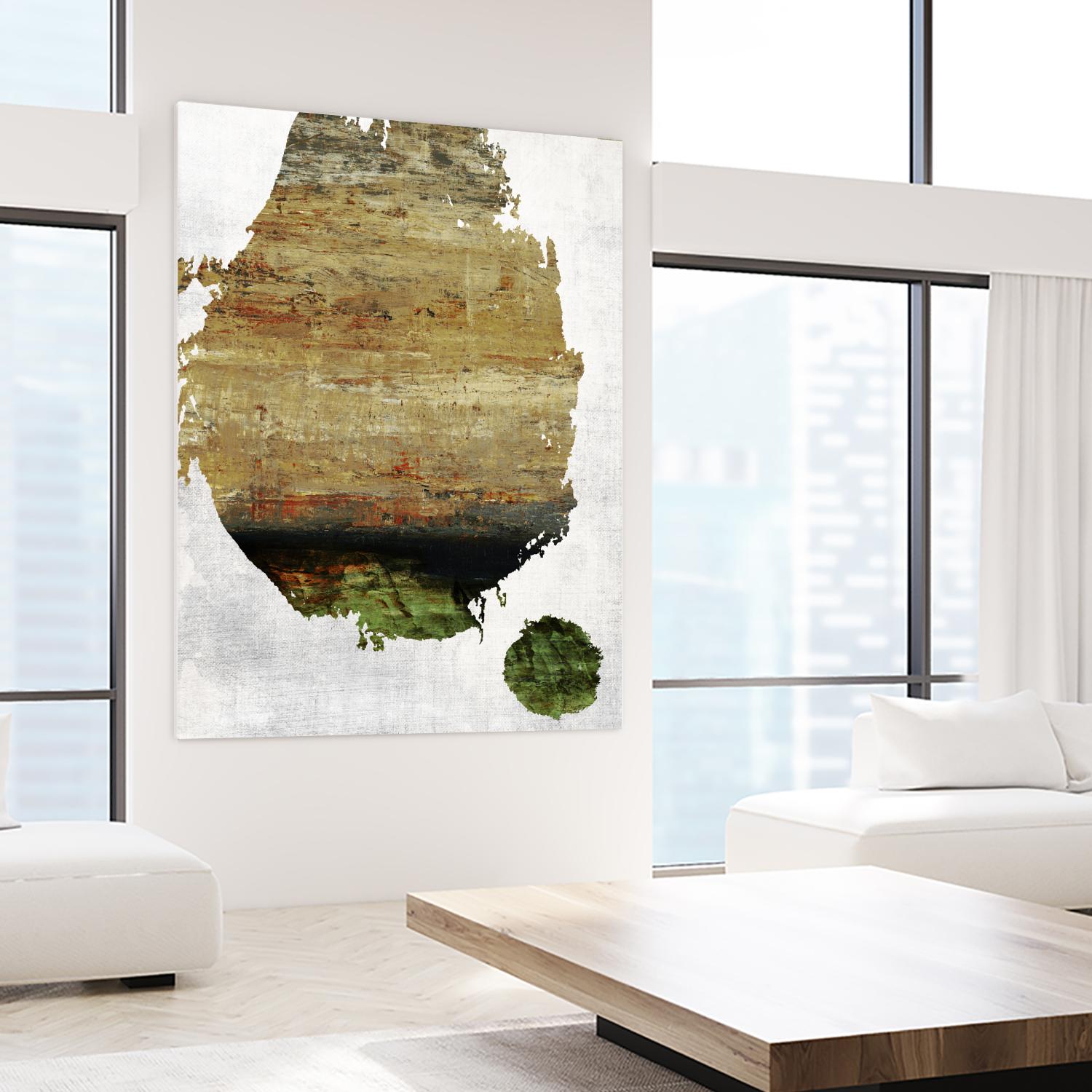 We Were Meant to Collide by Fiona Hoop on GIANT ART - green abstract