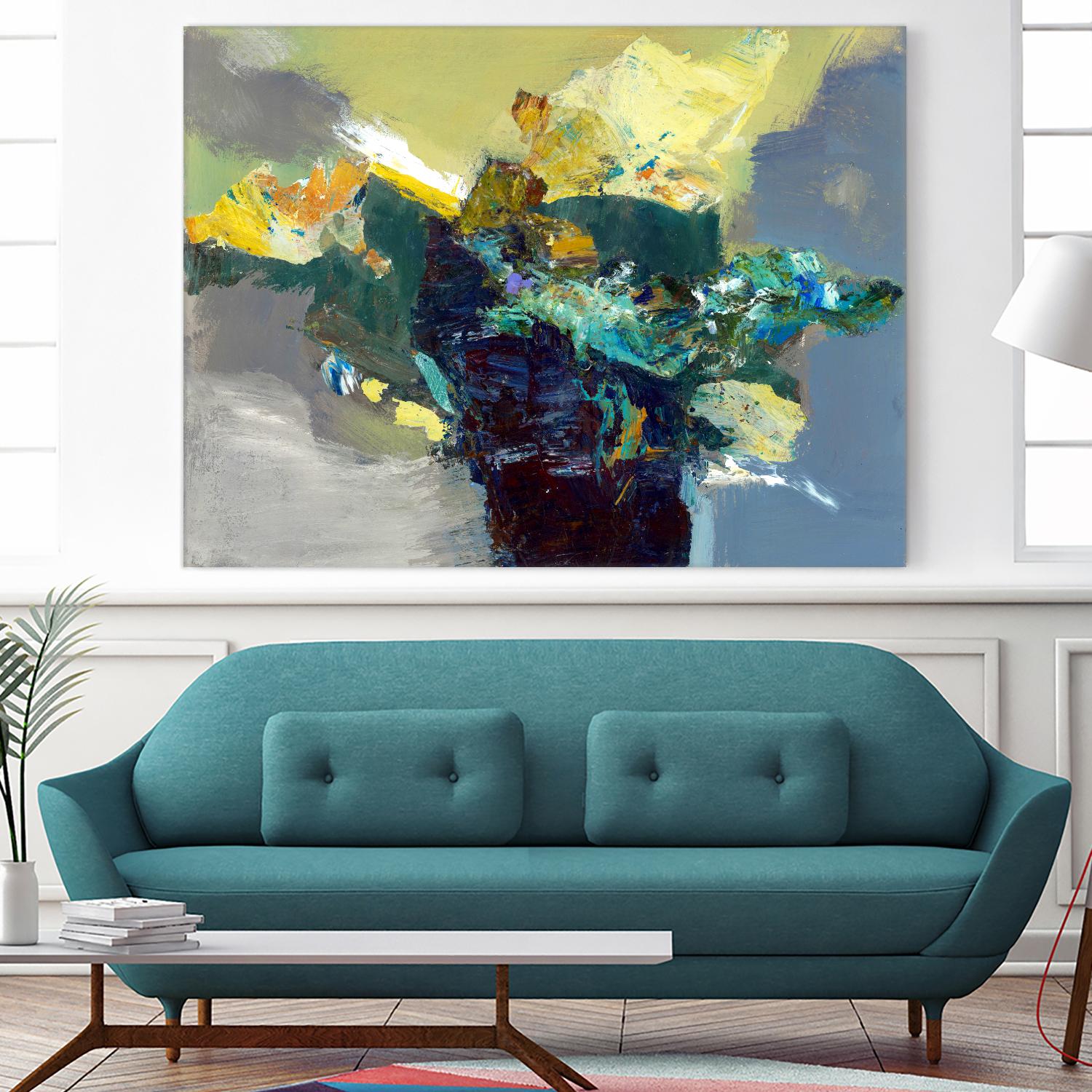 United by Fiona Hoop on GIANT ART - yellow abstract