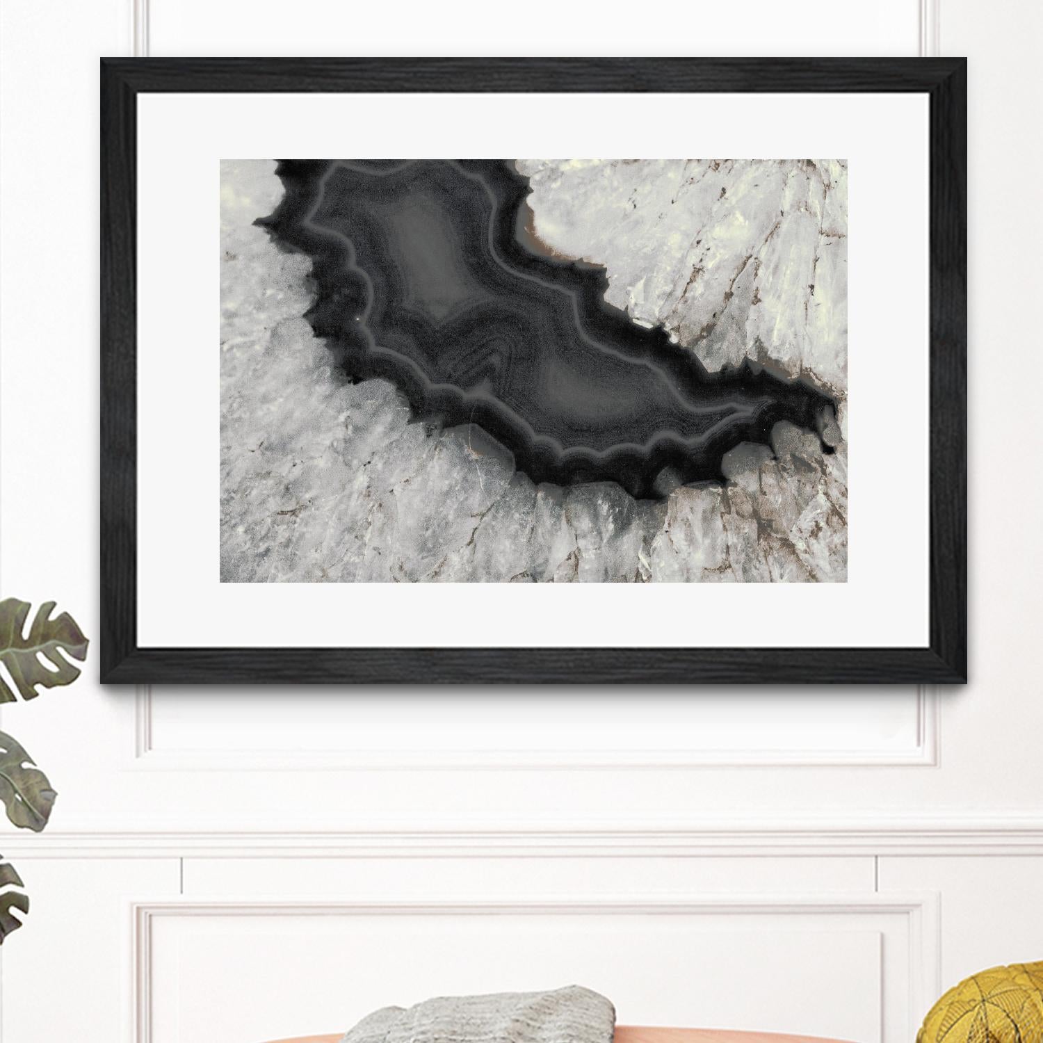 Dark Watercolor Agate Square by Susan Bryant on GIANT ART - abstract photography