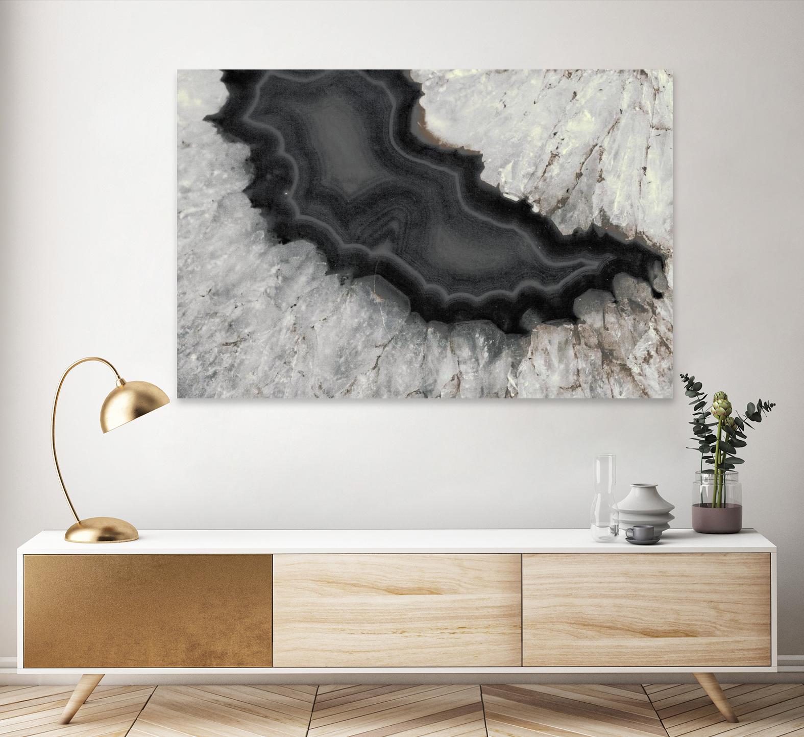 Dark Watercolor Agate Square by Susan Bryant on GIANT ART - abstract photography