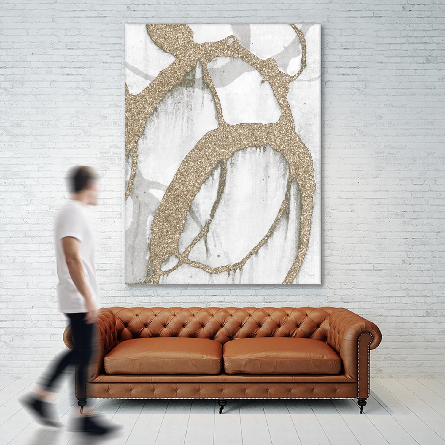 Gold Sparkle Strokes II by Megan Morris on GIANT ART - abstract