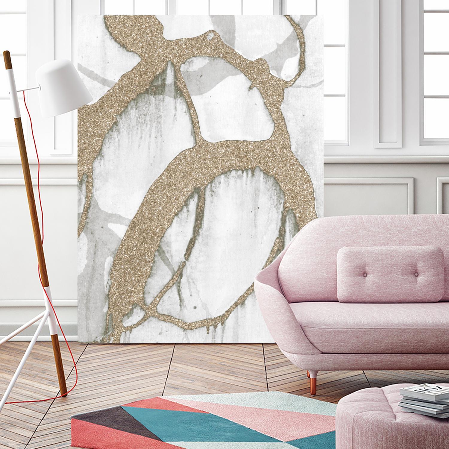 Gold Sparkle Strokes II by Megan Morris on GIANT ART - abstract