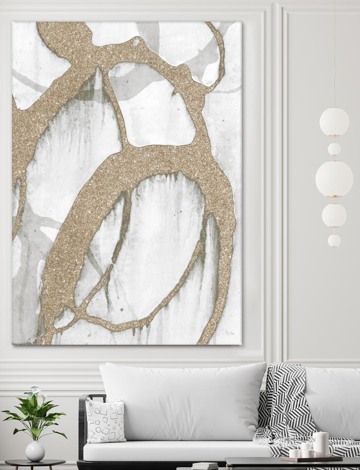 Gold Sparkle Strokes II by Megan Morris on GIANT ART - abstract