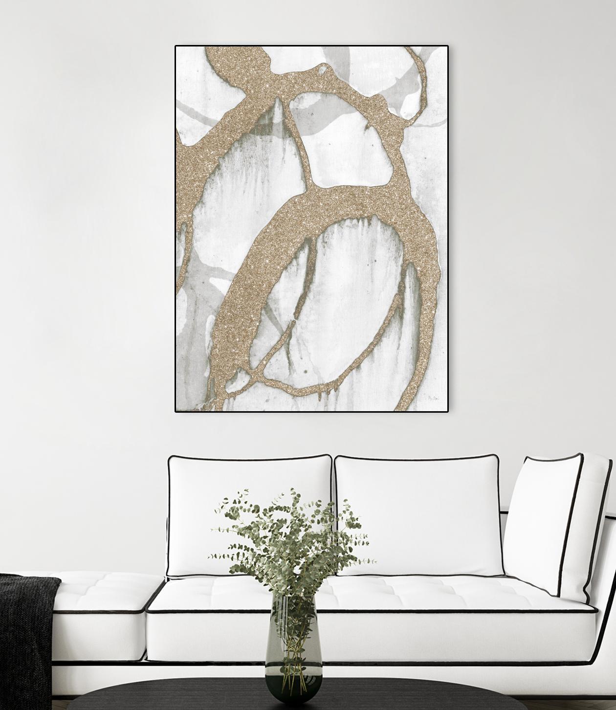 Gold Sparkle Strokes II by Megan Morris on GIANT ART - abstract