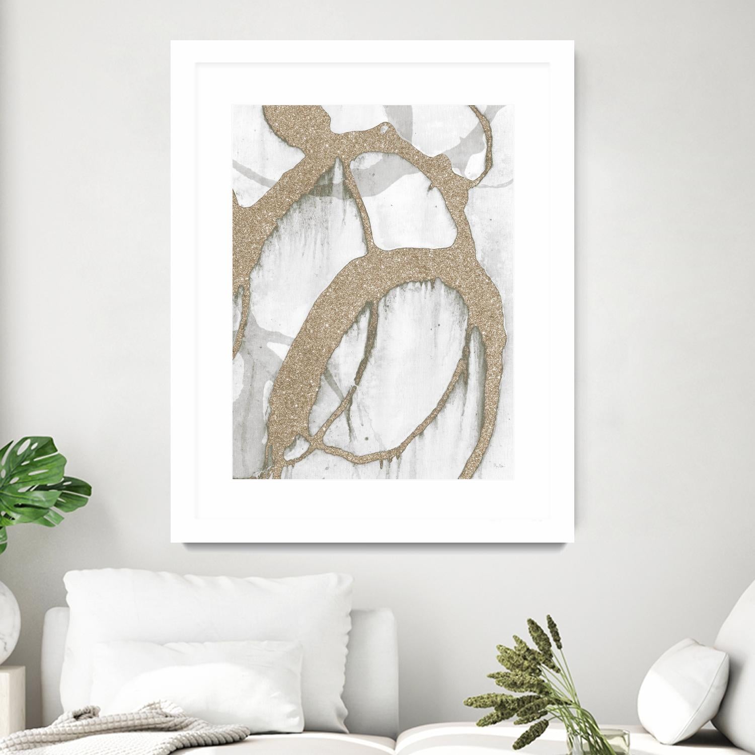 Gold Sparkle Strokes II by Megan Morris on GIANT ART - abstract