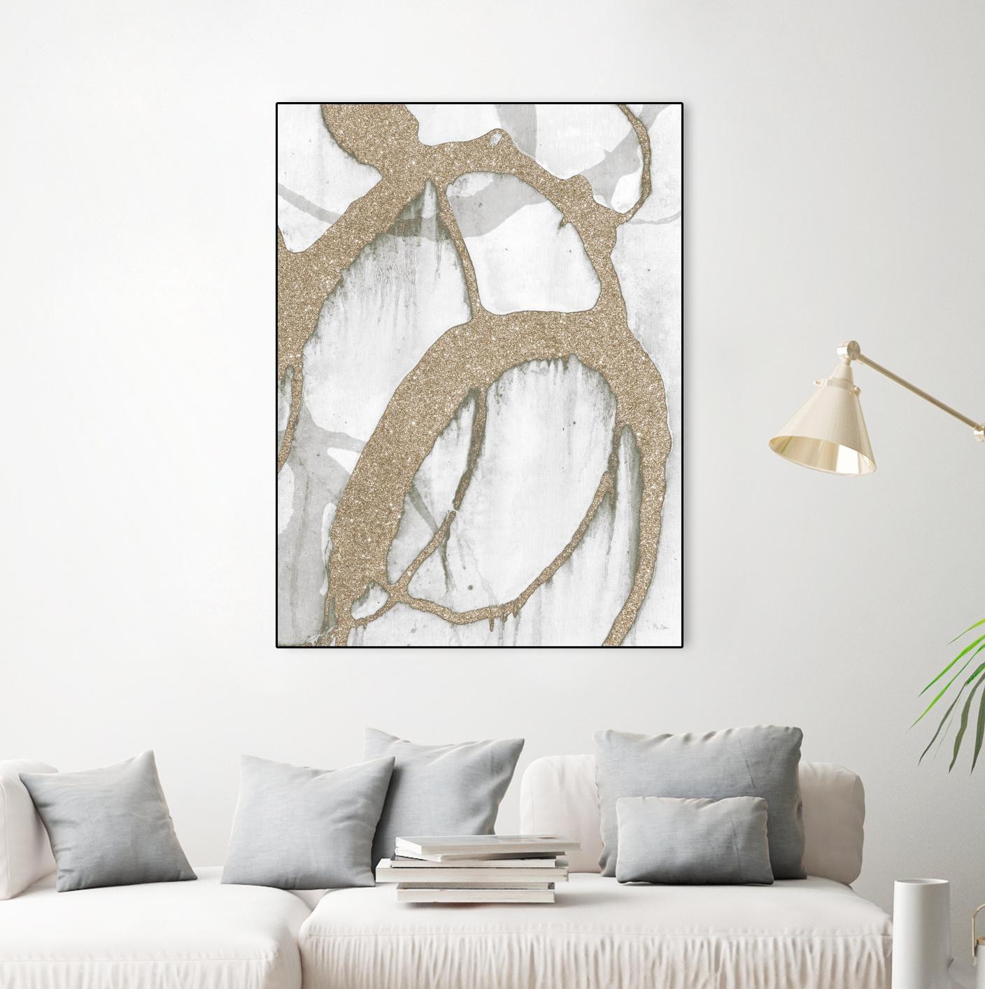 Gold Sparkle Strokes II by Megan Morris on GIANT ART - abstract